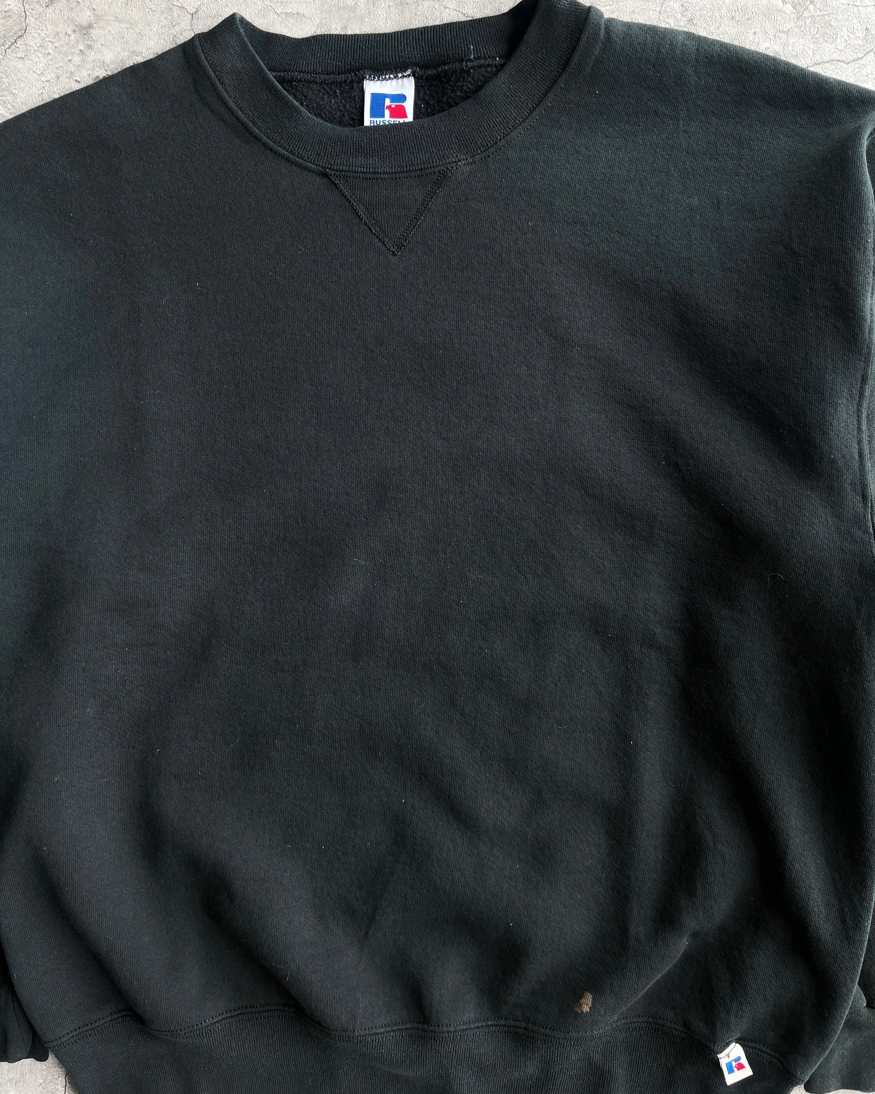 1990S BLACK BLANK RUSSELL SWEATSHIRT (L)