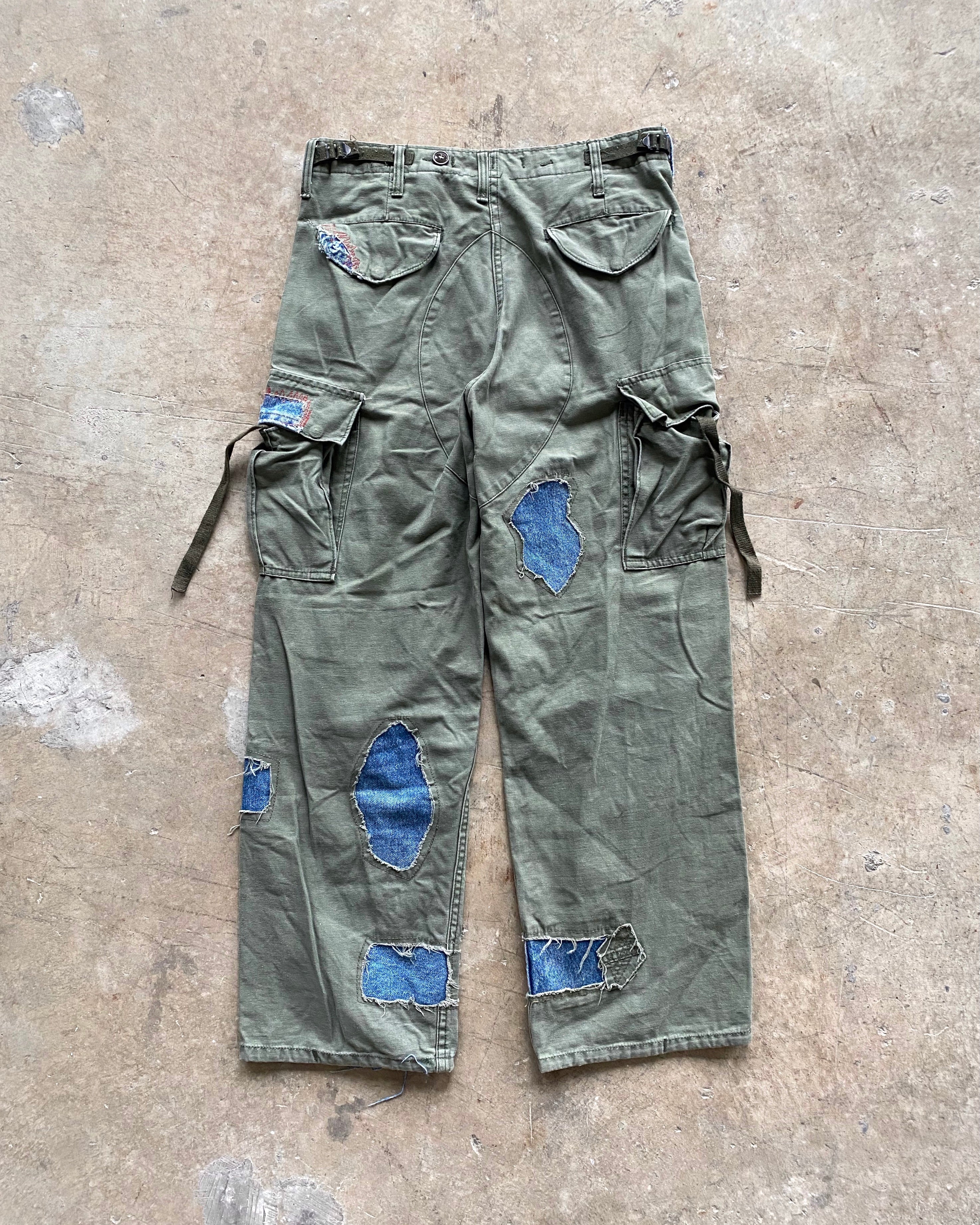 1990S US ARMY MILITARY FIELD M-1951 REPAIRED TROUSERS (WAIST 28-32)