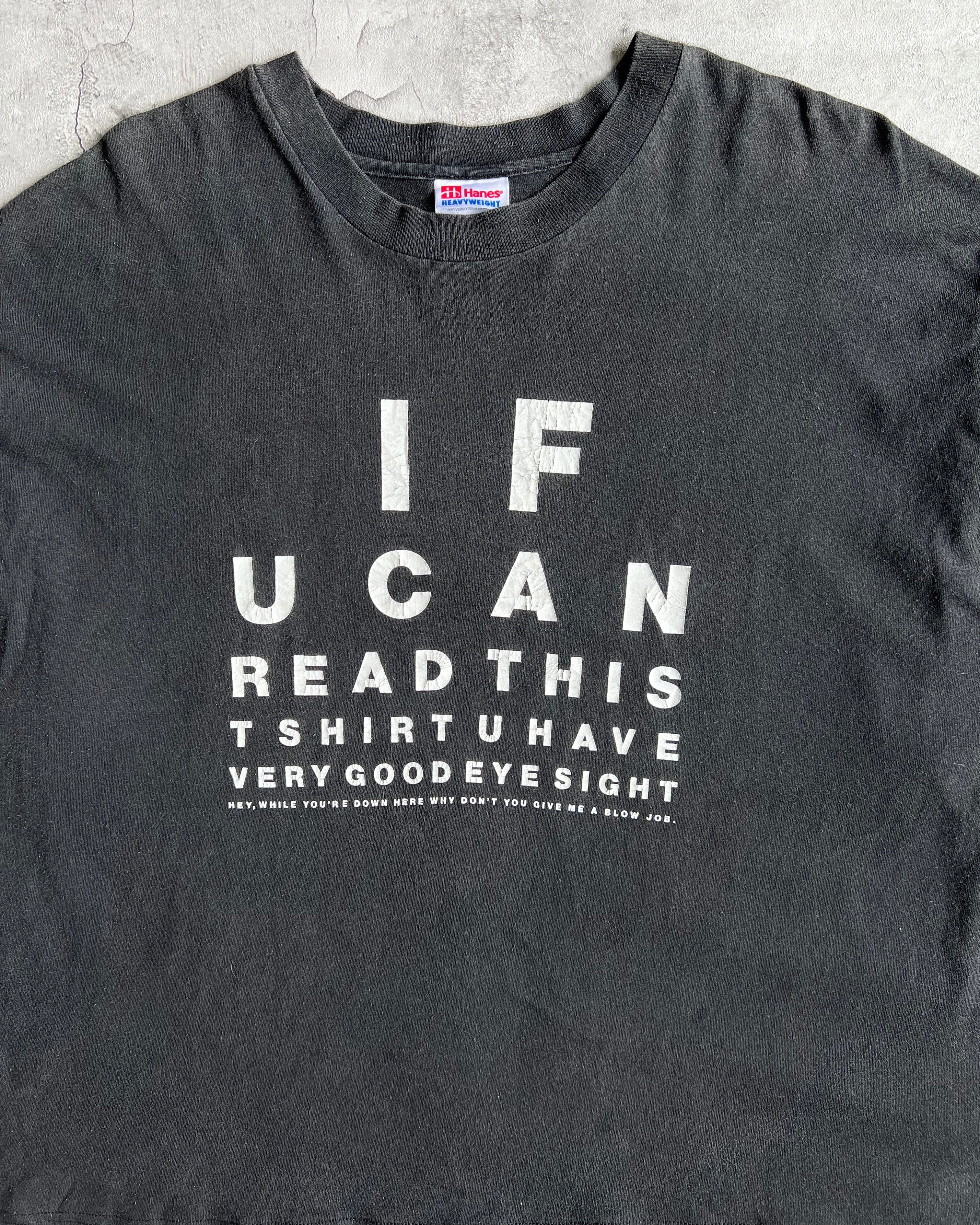 1990S BLACK 'EYESIGHT TEST' TEE (XL)