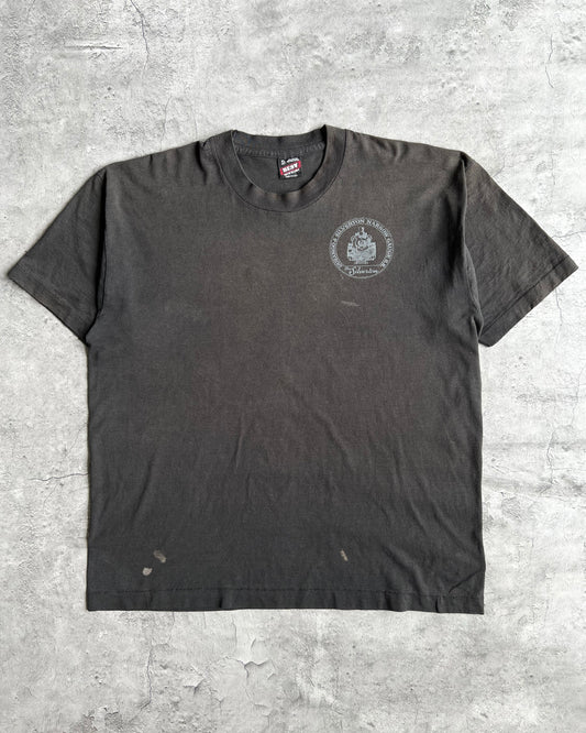 1990S FADED BLACK 'RAILROAD ROUTE' SINGLE STITCH TEE (XL)
