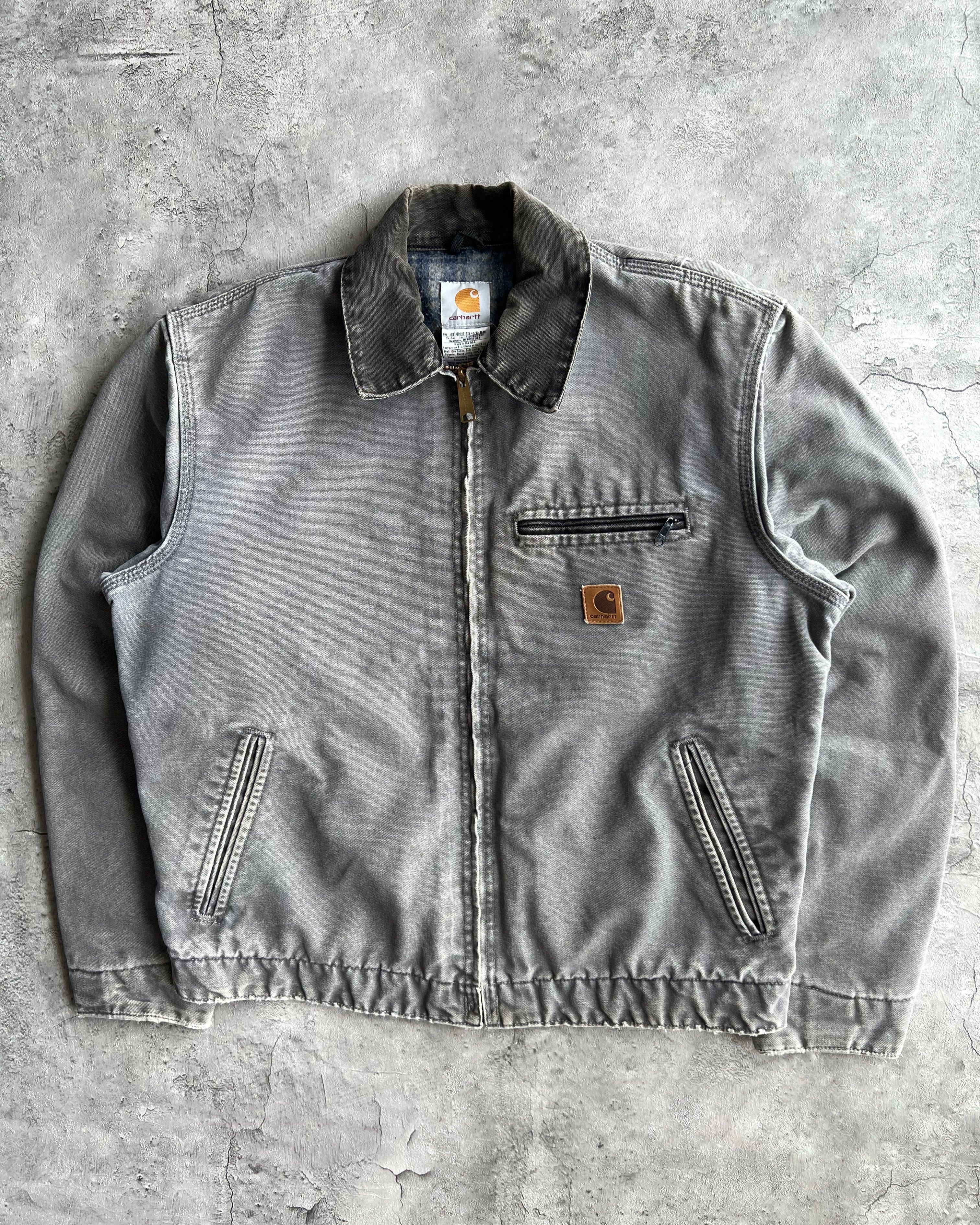 1990S GREY CARHARTT DETROIT WORK JACKET (M)
