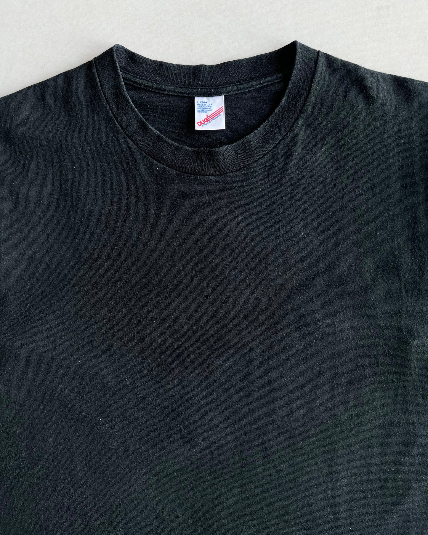 1990S BLACK DUKE SINGLE STITCH BLANK TEE (L)