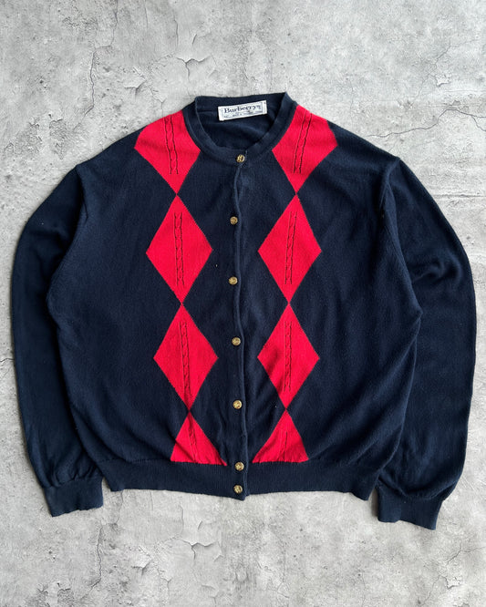 1980S BURBERRY KNITTED BUTTON-UP CARDIGAN (M/L)