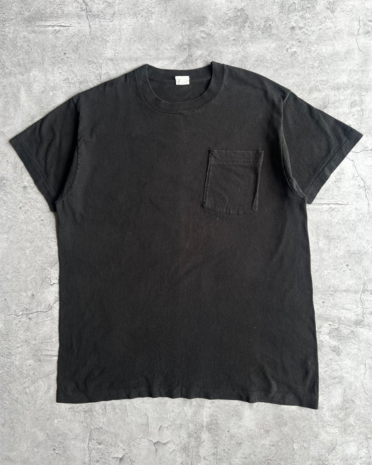 1980S FOTL FADED BLACK BLANK SINGLE STITCHED TEE (L)