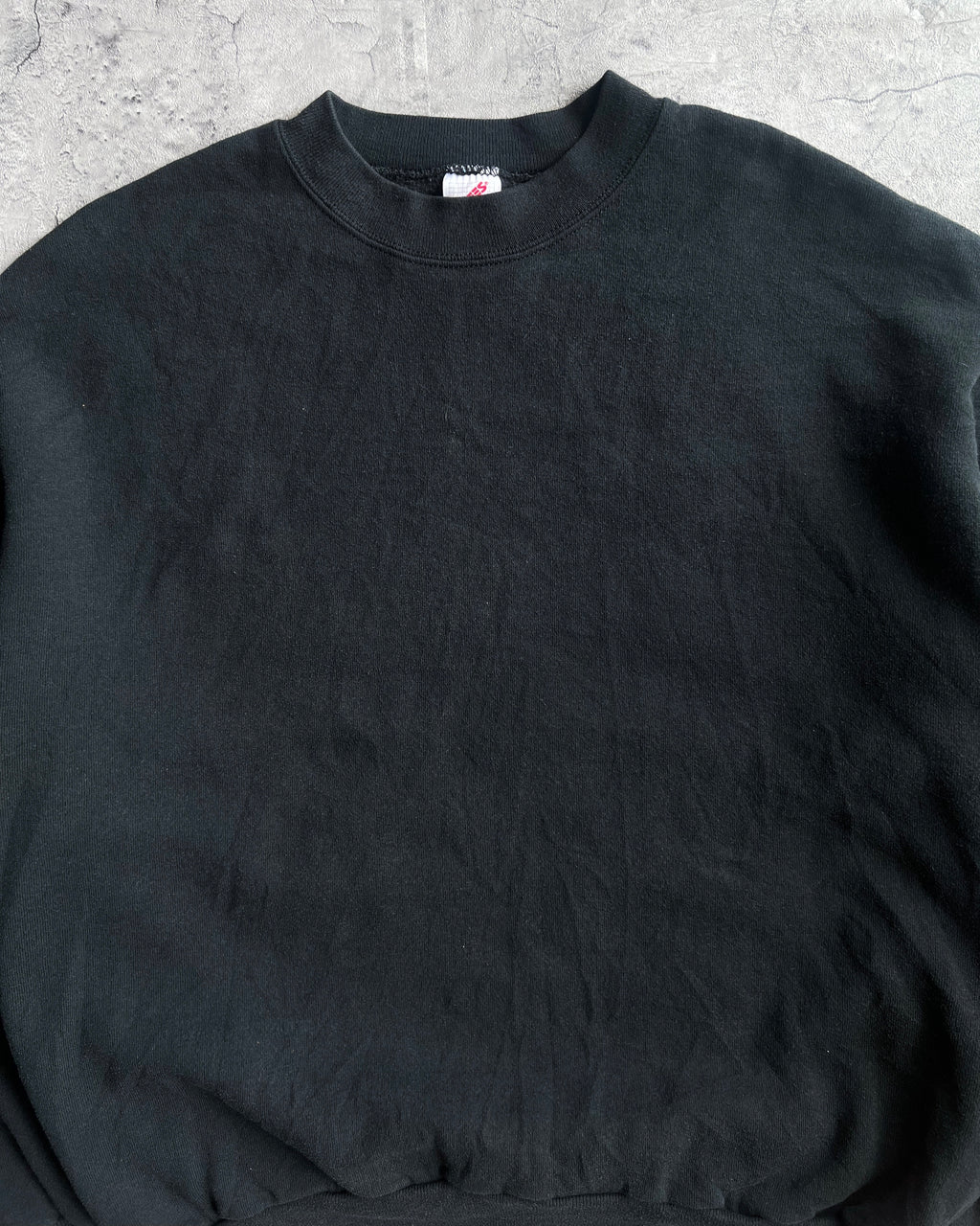 1990S FADED BLACK BLANK JERZEES SWEATSHIRT (XL)