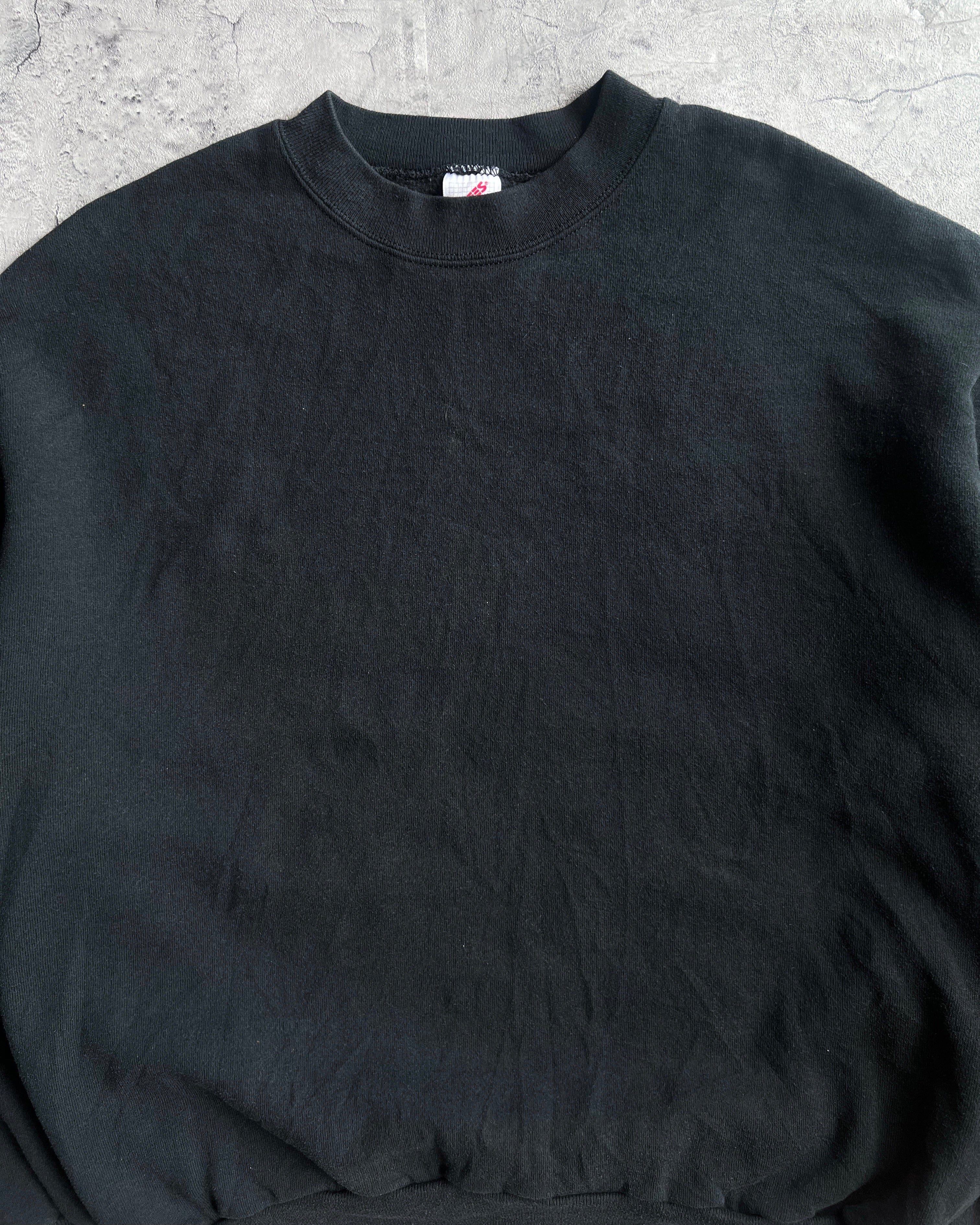 1990S FADED BLACK BLANK JERZEES SWEATSHIRT (XL)