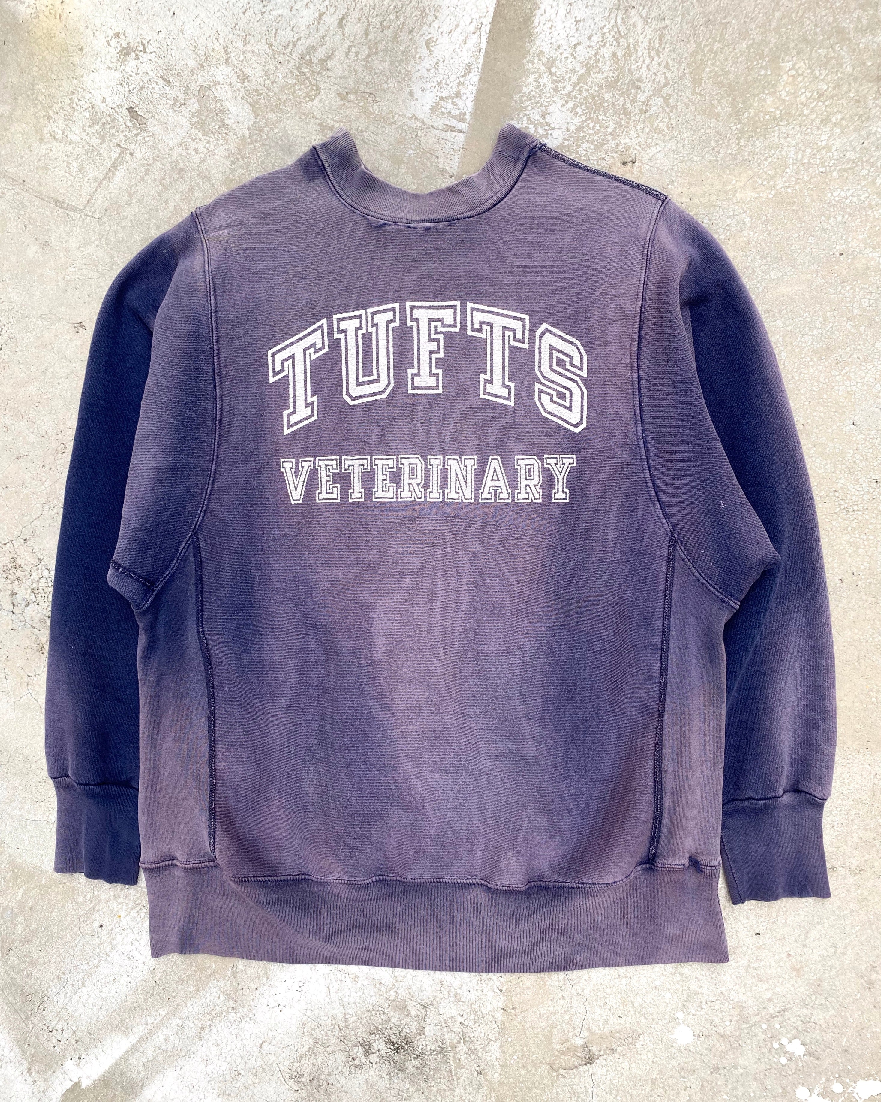 1980S SUN FADED 'TUFTS VERTERINARY' SWEATSHIRT (M/L)