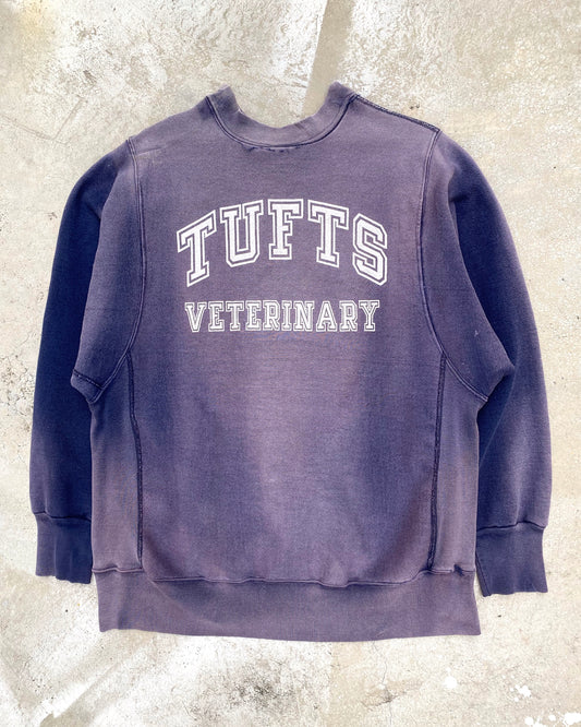 1980S SUN FADED 'TUFTS VERTERINARY' SWEATSHIRT (M/L)