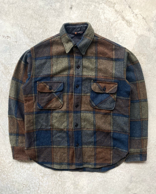 1960/1970S TOWNCRAFT PENNEYS WOOL PLAID FLANNEL (M/L)