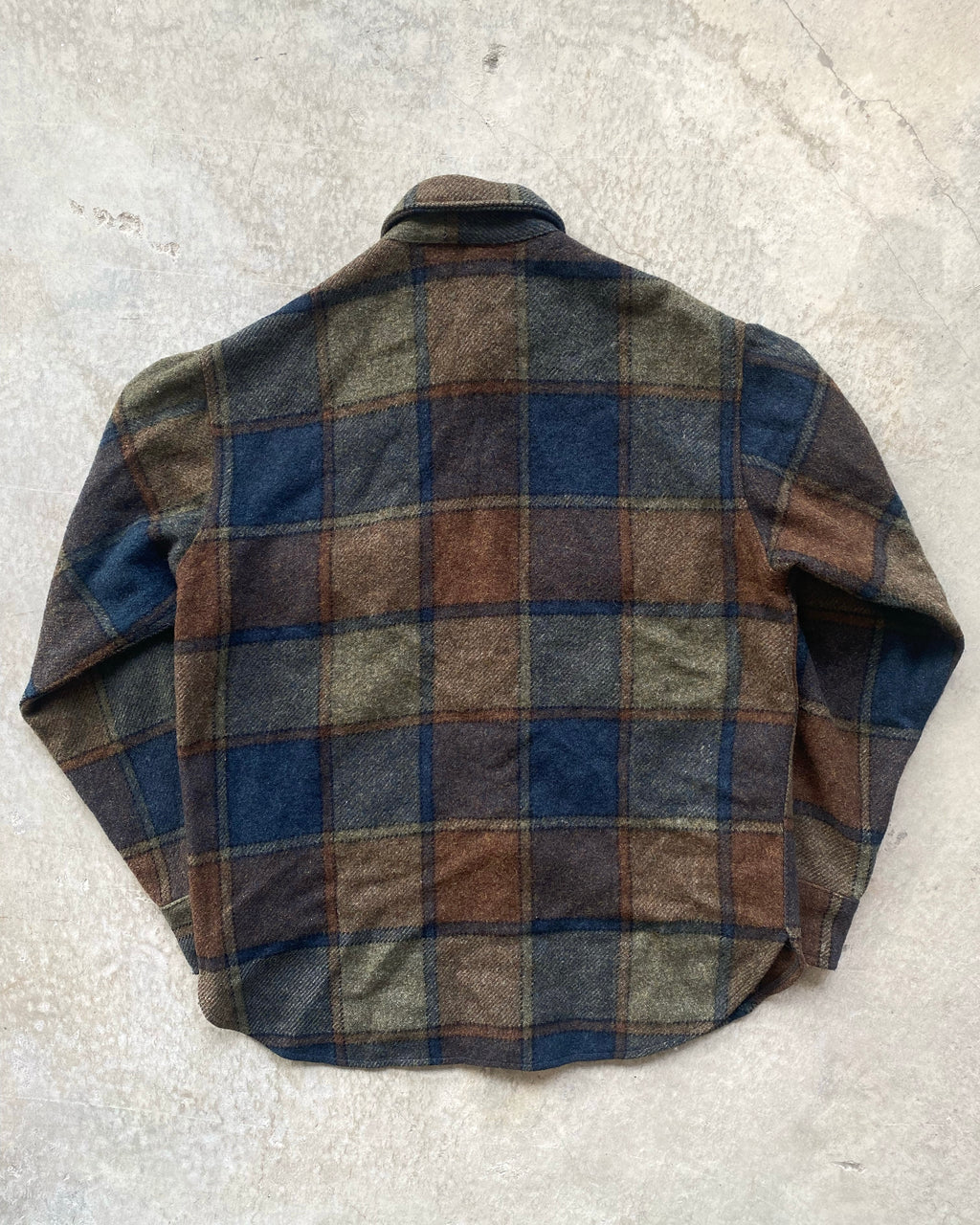 1960/1970S TOWNCRAFT PENNEYS WOOL PLAID FLANNEL (M/L)
