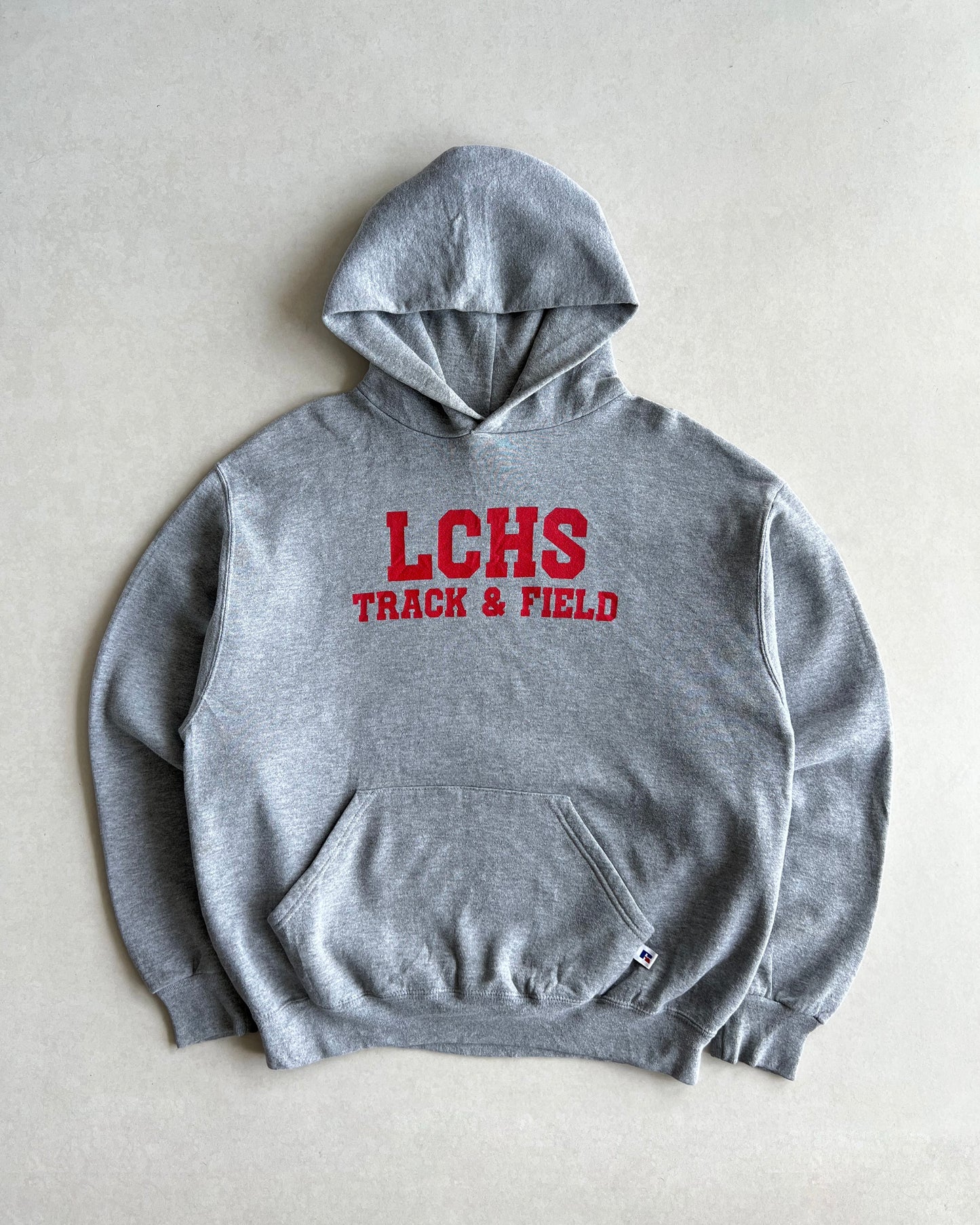 1990S RUSSELL 'LCHS TRACK & FIELD' HOODIE (L)