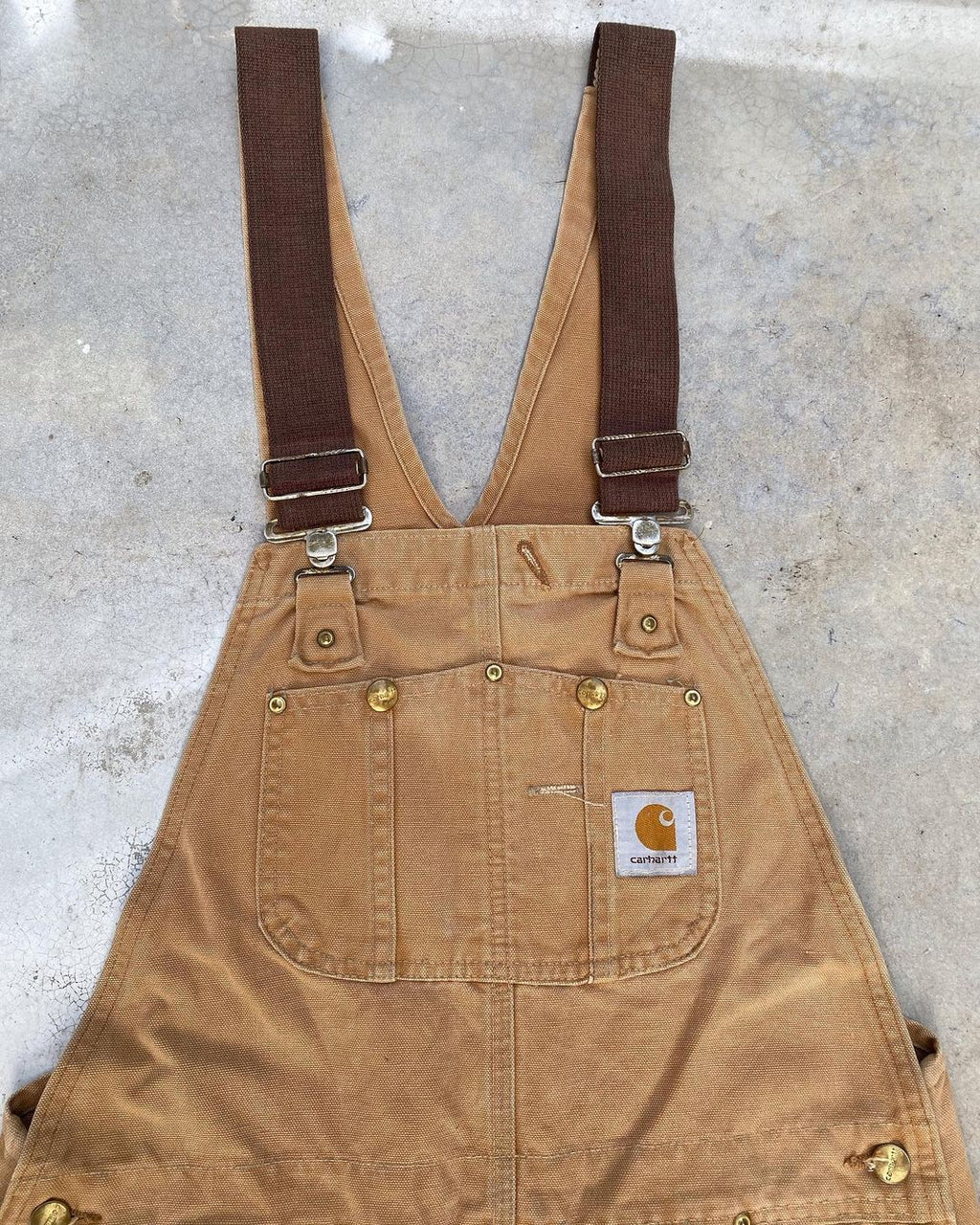 1990s Brown Carhartt Double Knee Painted Overall