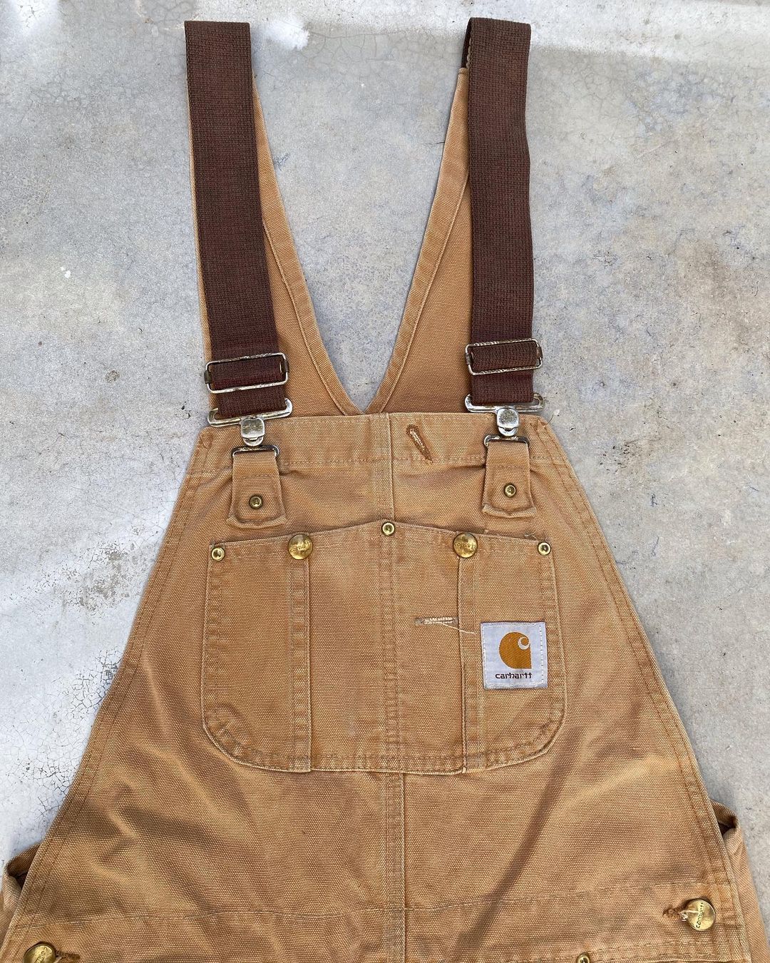 1990s Brown Carhartt Double Knee Painted Overall