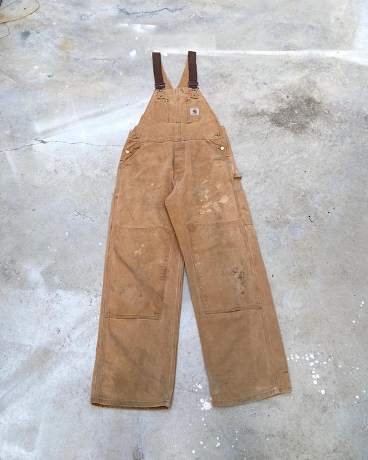 1990s Brown Carhartt Double Knee Painted Overall