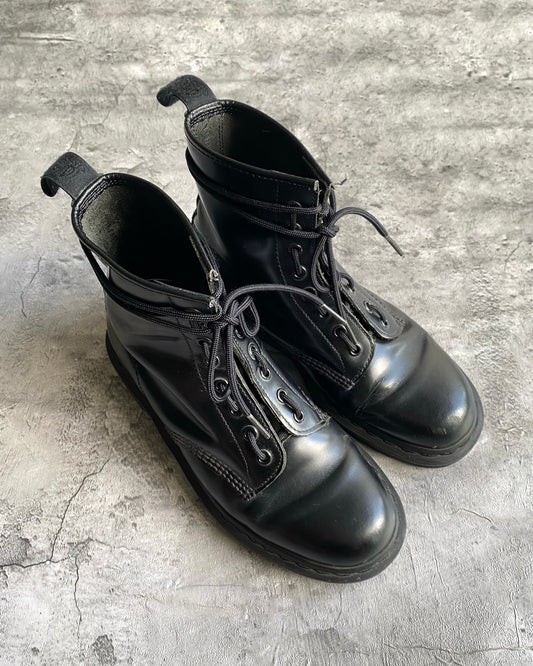 DR. MARTENS BLACK 1460 MONO SMOOTH LEATHER BOOTS (US8-8.5)