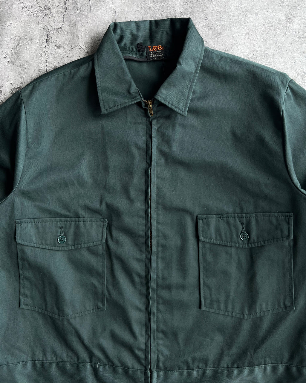 1960S EMERALD GREEN LEE CHEPOTA TWILL WORK JACKET (M-XL)