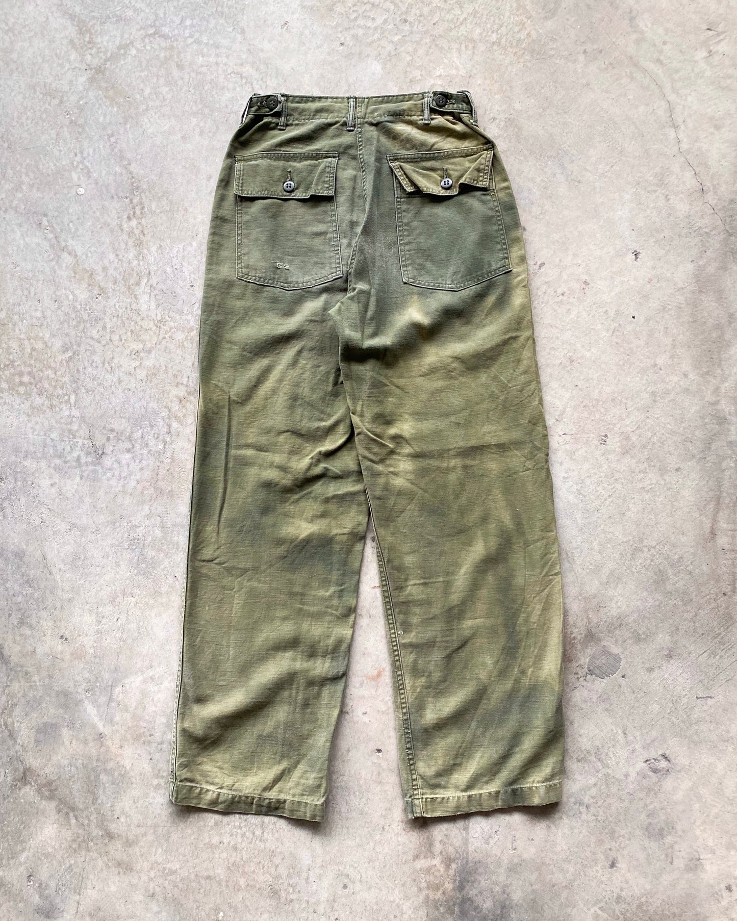 1960S SUN FADED OG-107 TYPE 1 FATIGUE TROUSERS (28-32)