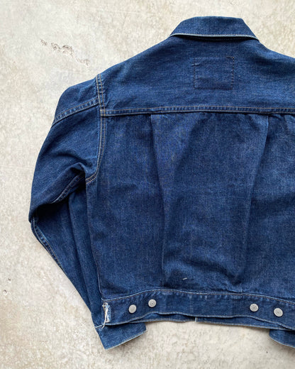 1990S DARK WASHED LEVI'S BIG E TYPE II DENIM JACKET (S/M)