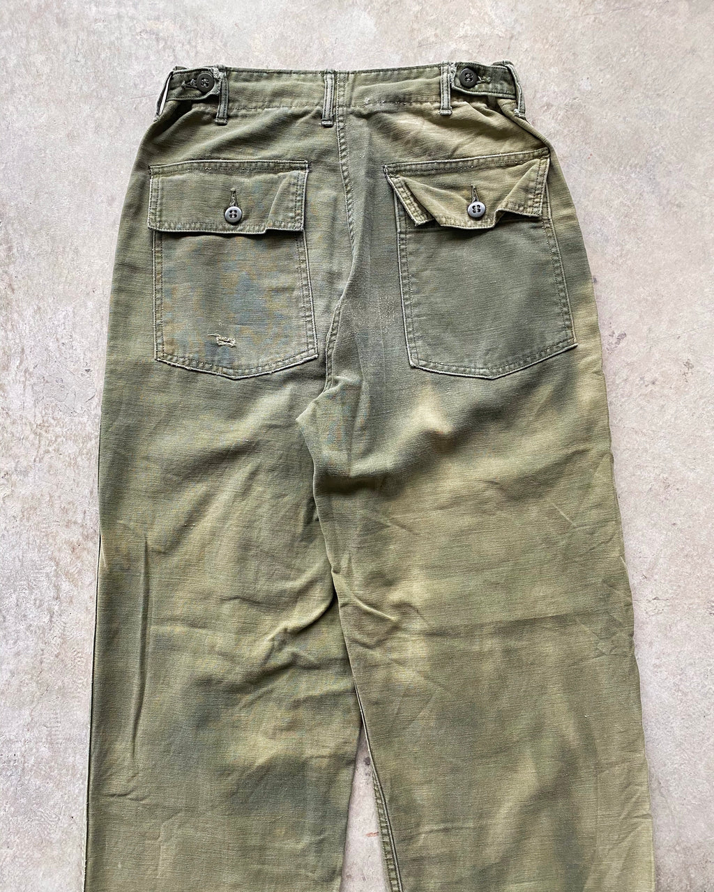1960S SUN FADED OG-107 TYPE 1 FATIGUE TROUSERS (28-32)