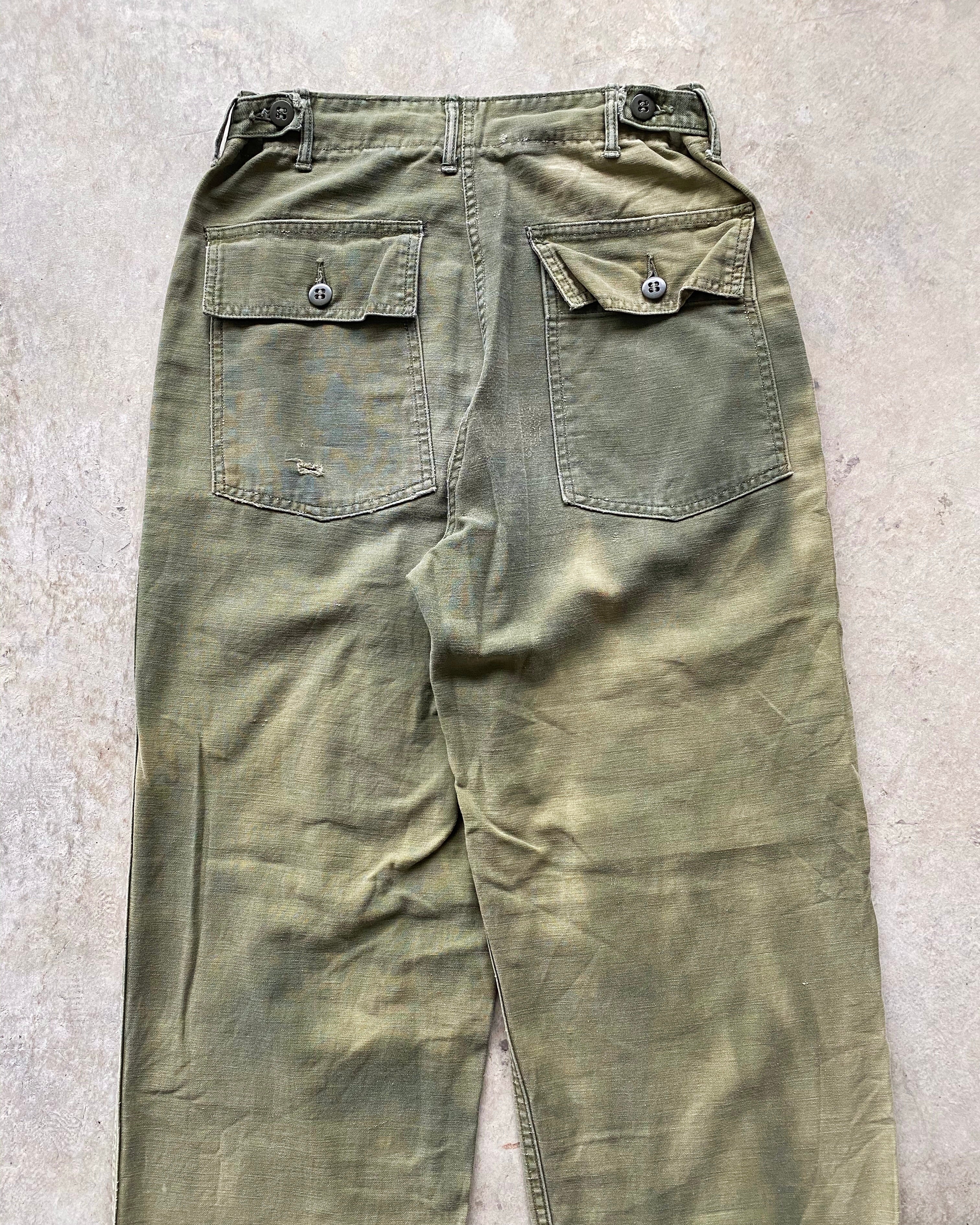 1960S SUN FADED OG-107 TYPE 1 FATIGUE TROUSERS (28-32)