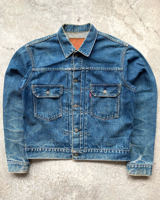 1990S FADED WASHED LEVI'S BIG E TYPE II DENIM JACKET