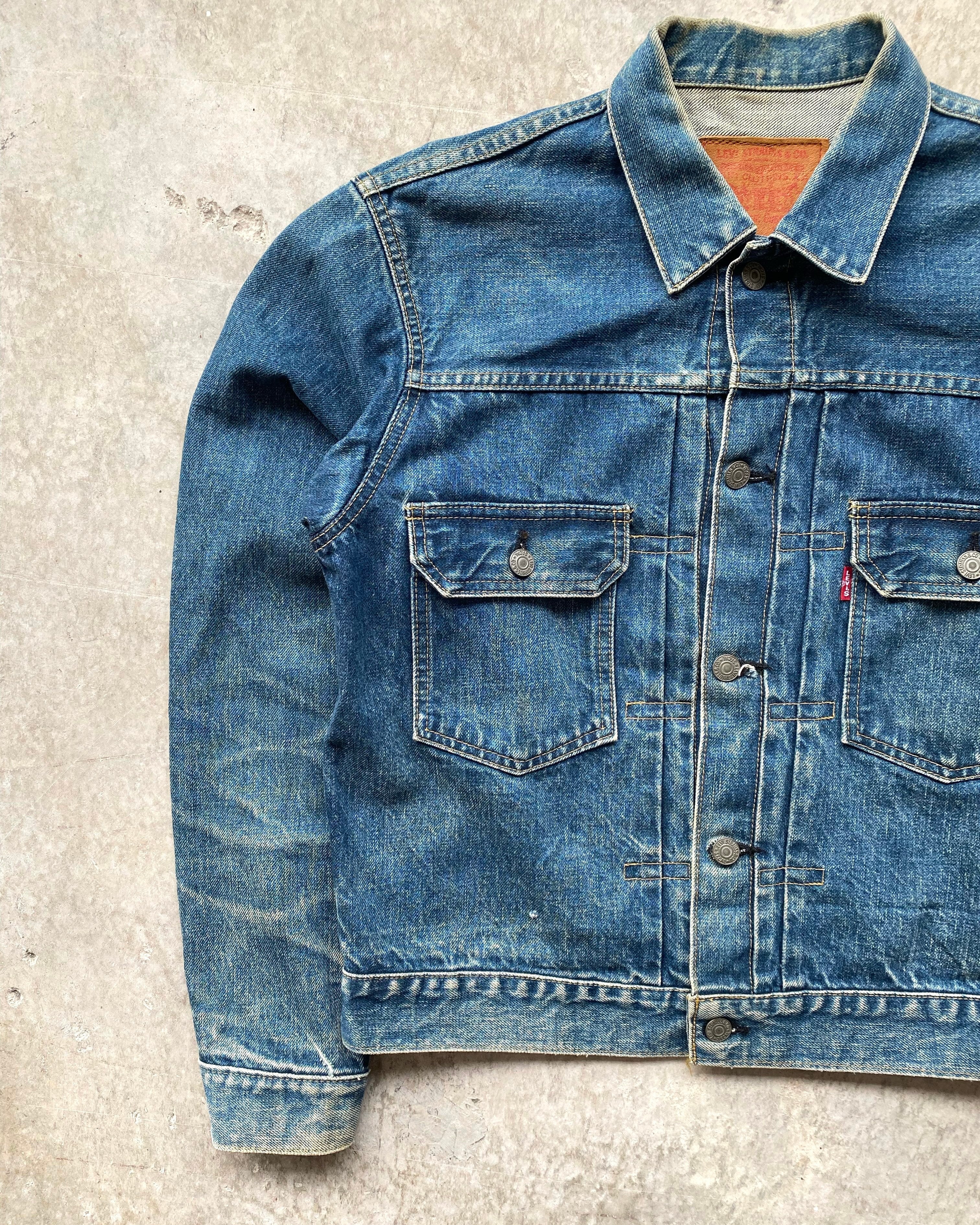 1990S FADED WASHED LEVI'S BIG E TYPE II DENIM JACKET