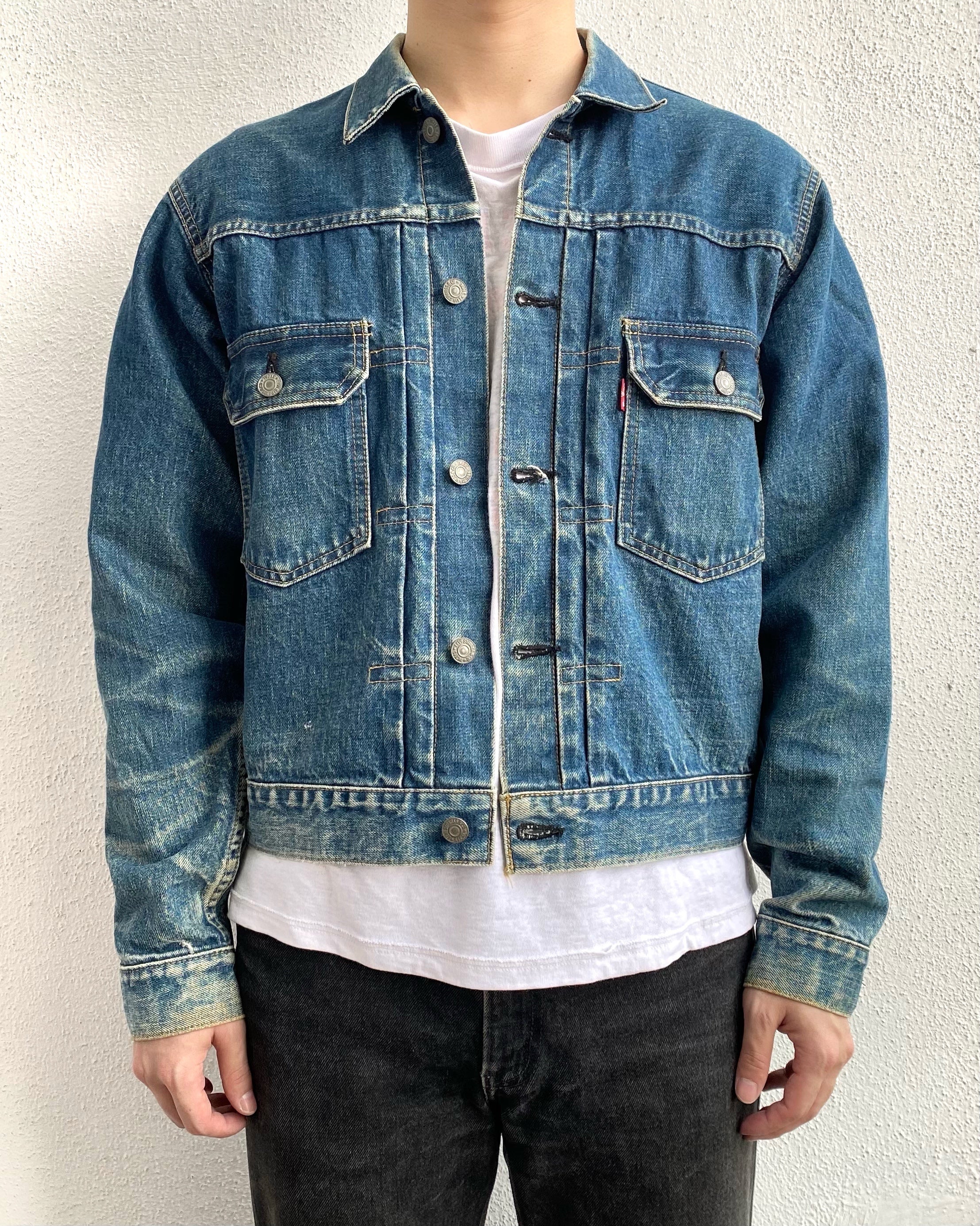 1990S FADED WASHED LEVI'S BIG E TYPE II DENIM JACKET