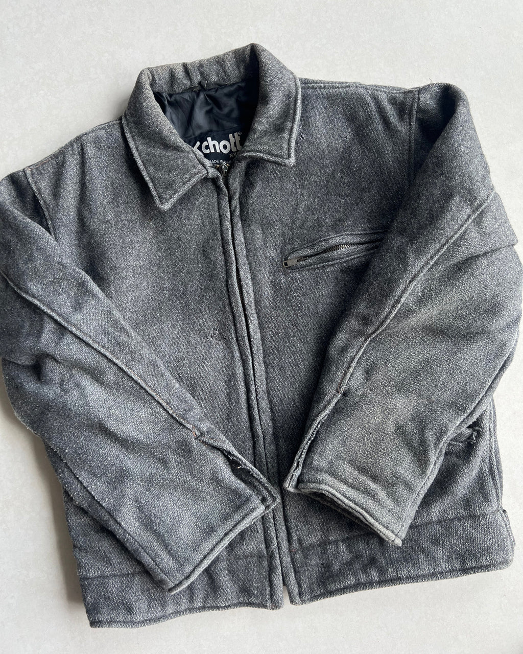 1980S SCHOTT WOOL ZIP-UP JACKET (M)