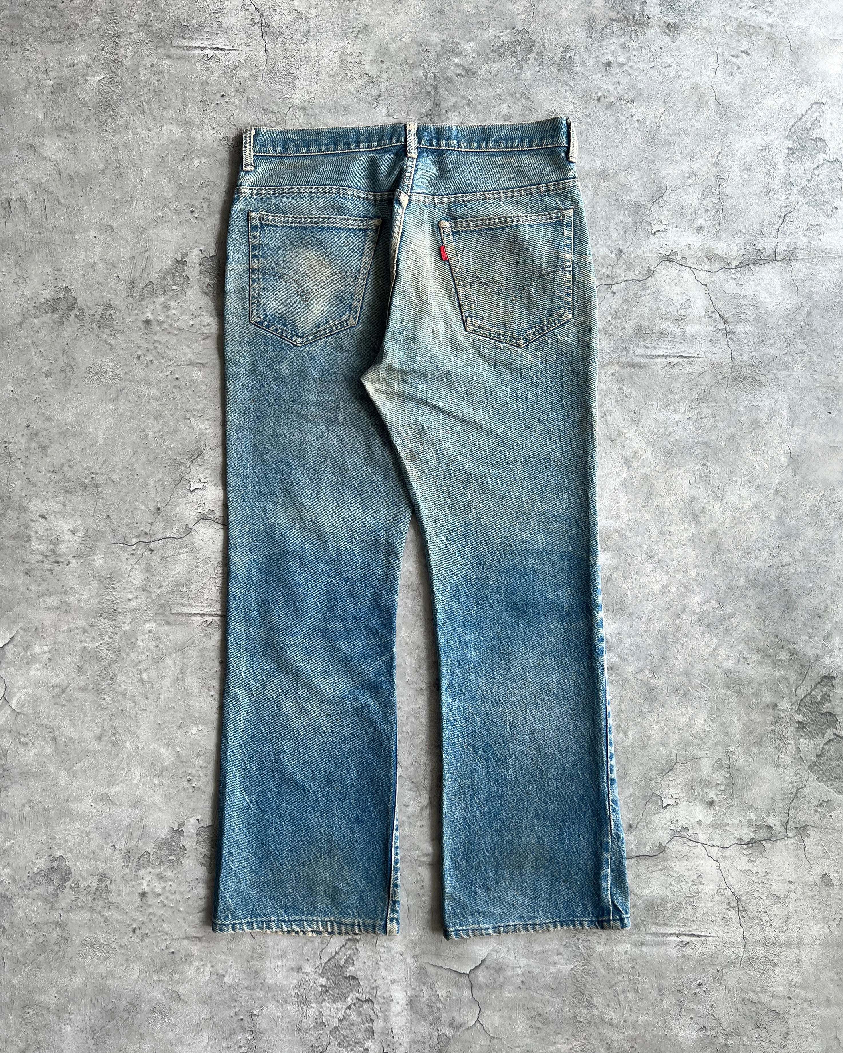 1970S FADED WASHED LEVI'S 517 FLARE DENIM JEANS (34X32)