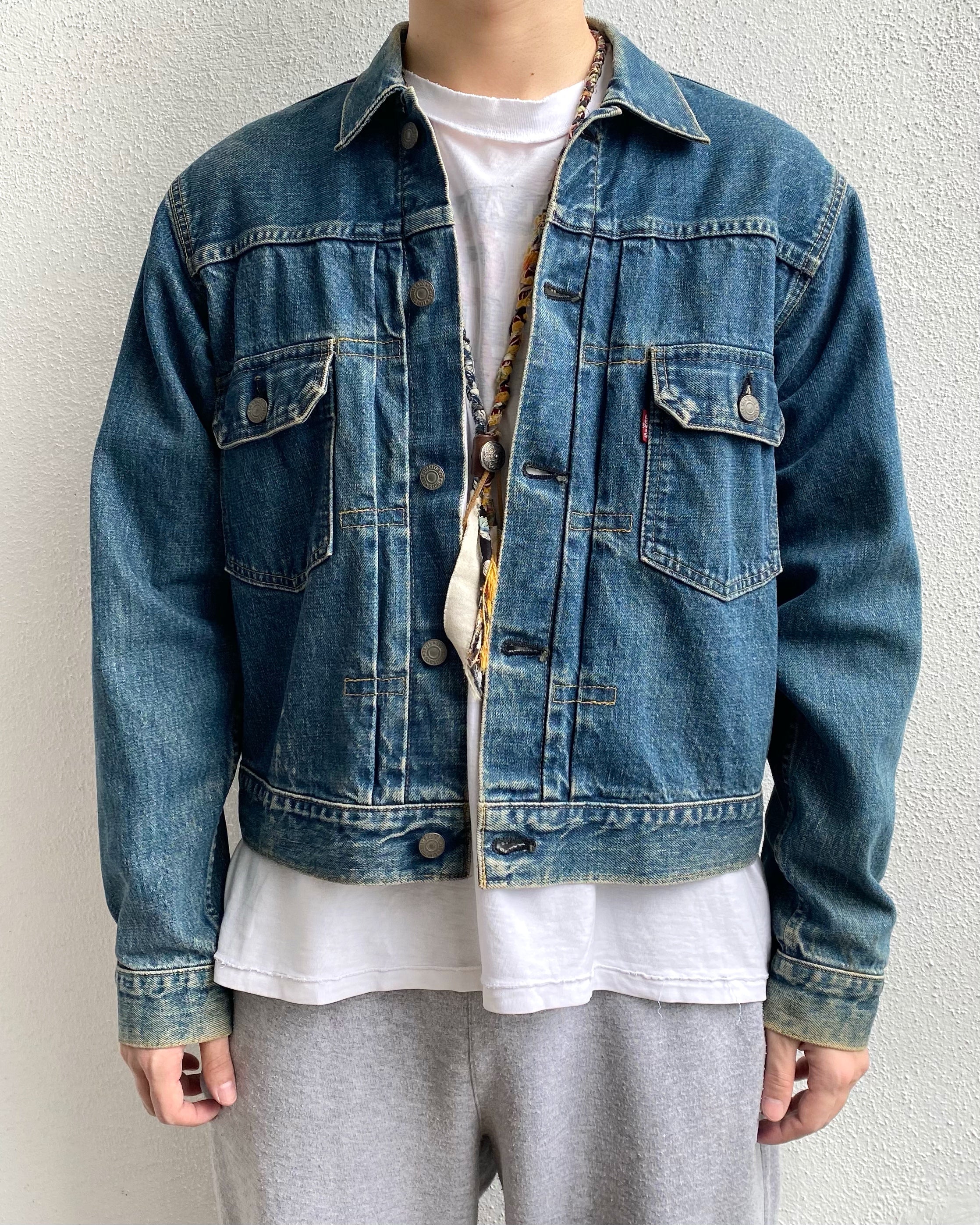 1990S FADED WASHED LEVI'S BIG E TYPE II DENIM JACKET