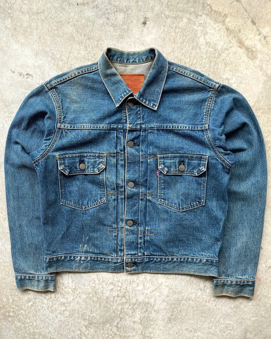 1990S FADED WASHED LEVI'S BIG E TYPE II DENIM JACKET