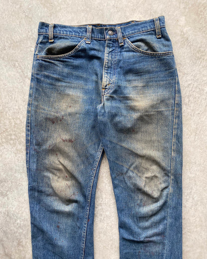 1970S MUD WASHED LEVI'S 646 ORANGE TAB FLARED JEANS (33X30)