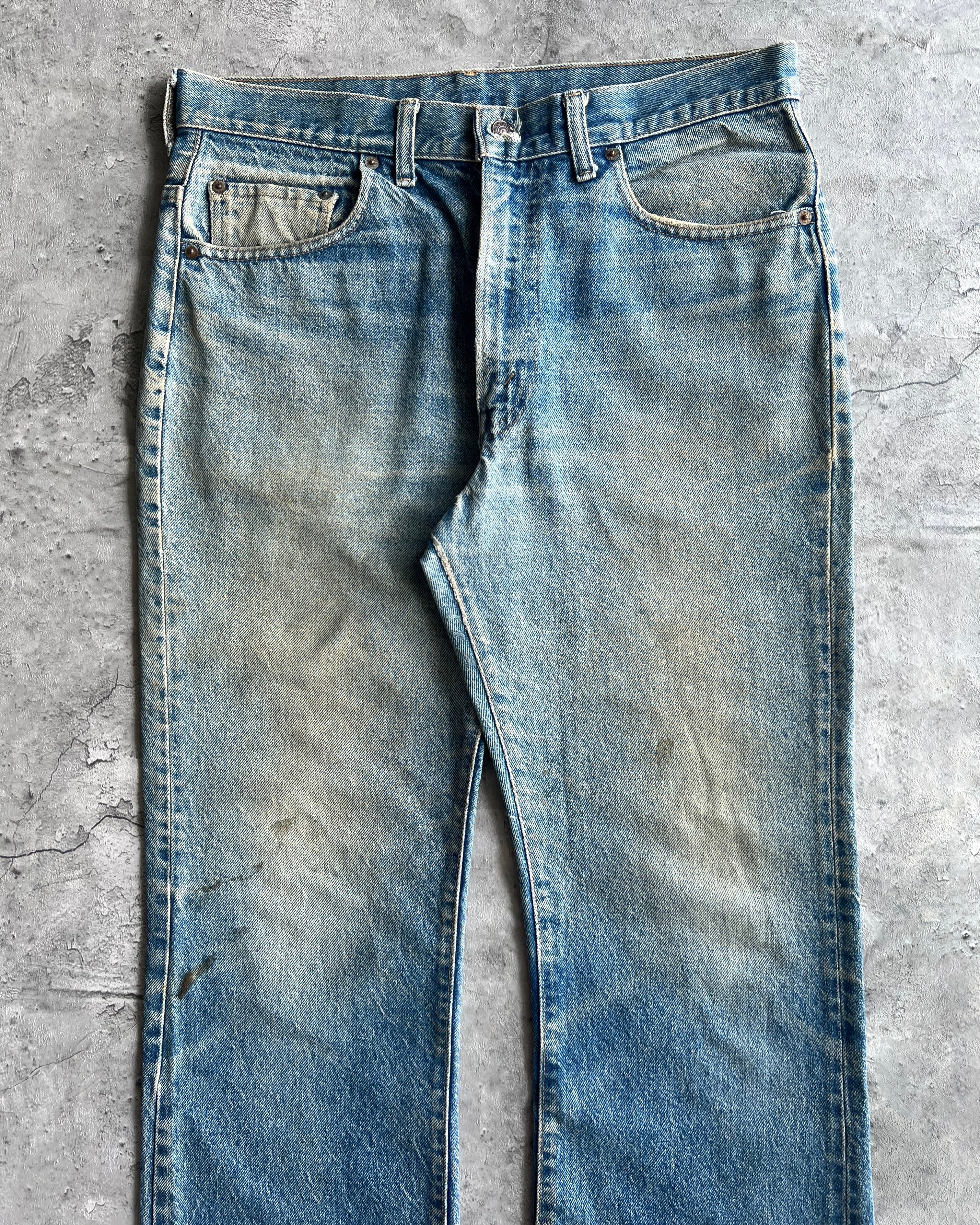 1970S FADED WASHED LEVI'S 517 FLARE DENIM JEANS (34X32)
