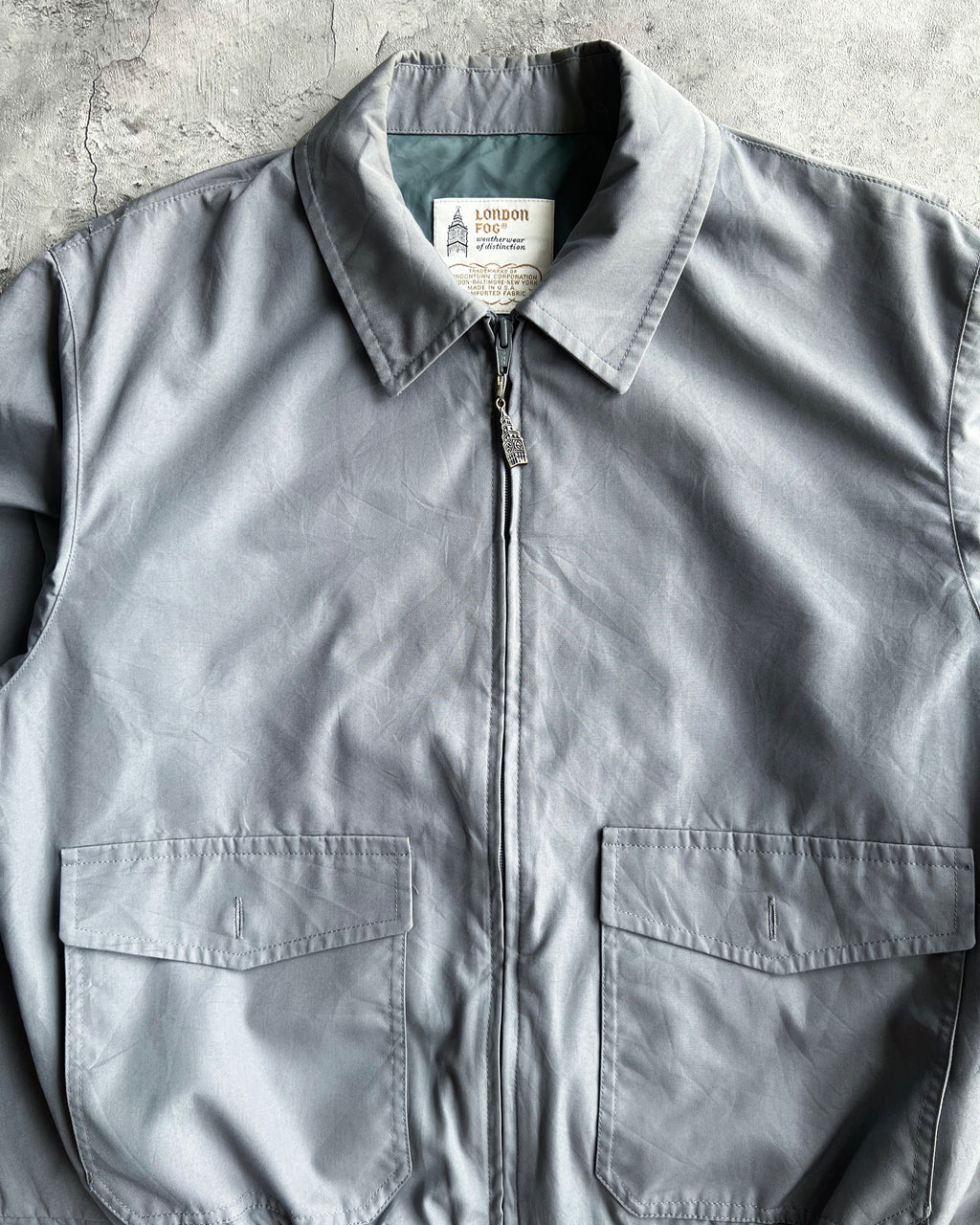 1990S GREY LONDON FOG DOUBLE POCKET JACKET (M)