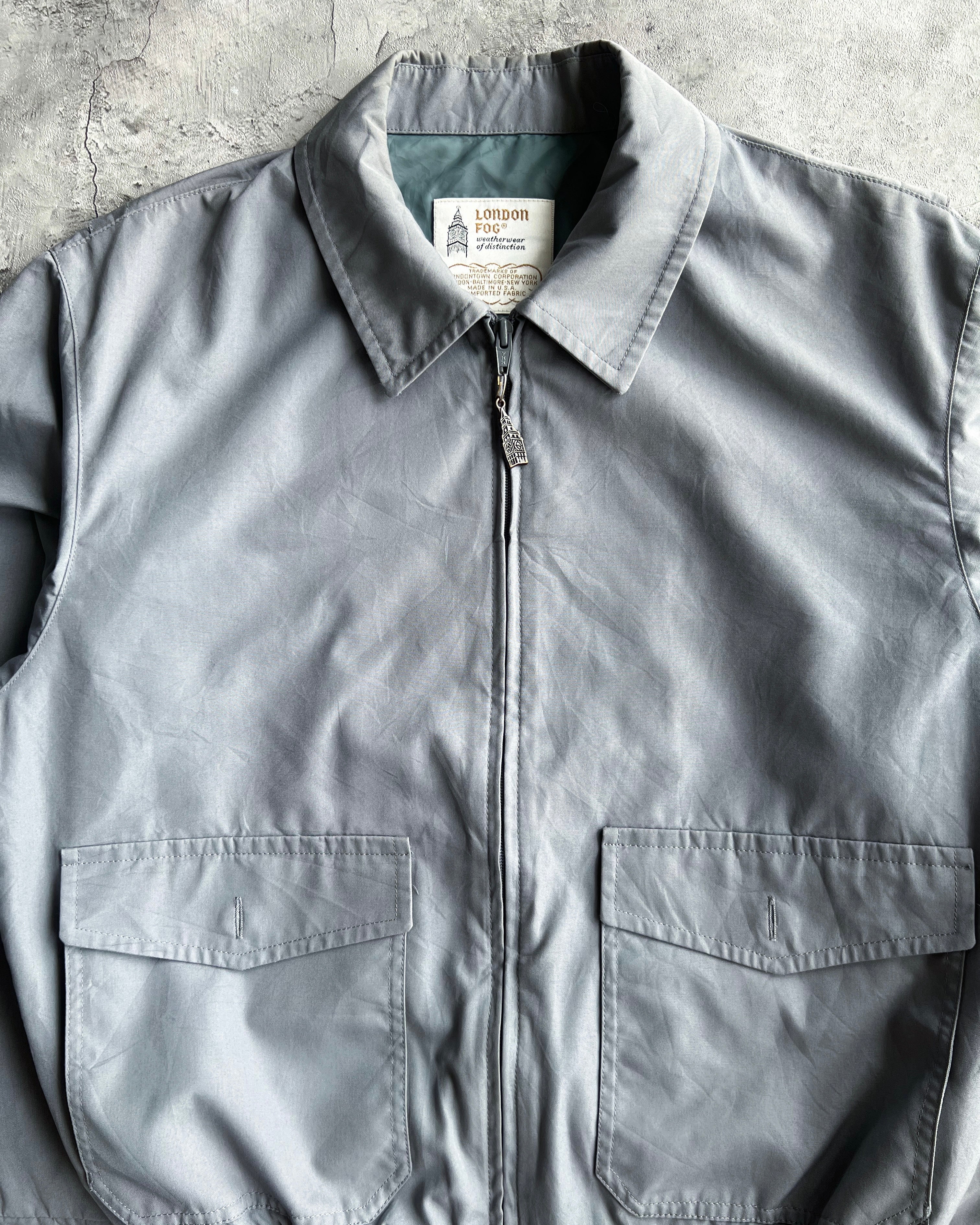 1990S GREY LONDON FOG DOUBLE POCKET JACKET (M)
