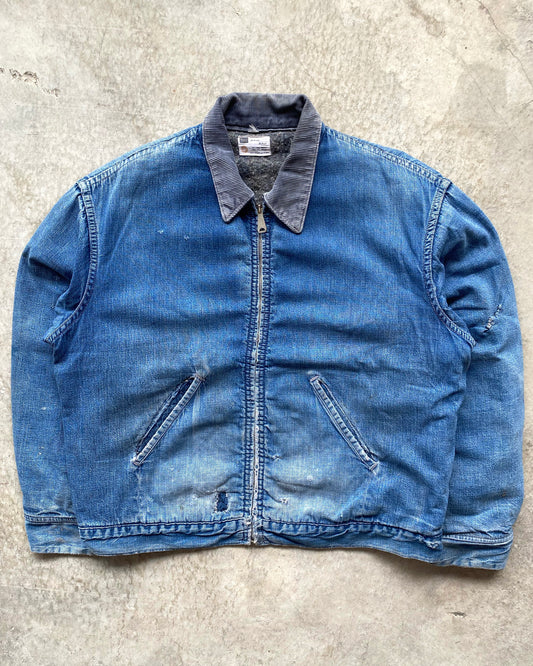 1960/1970S SUN FADED SEARS DENIM WORK JACKET (M-XL)