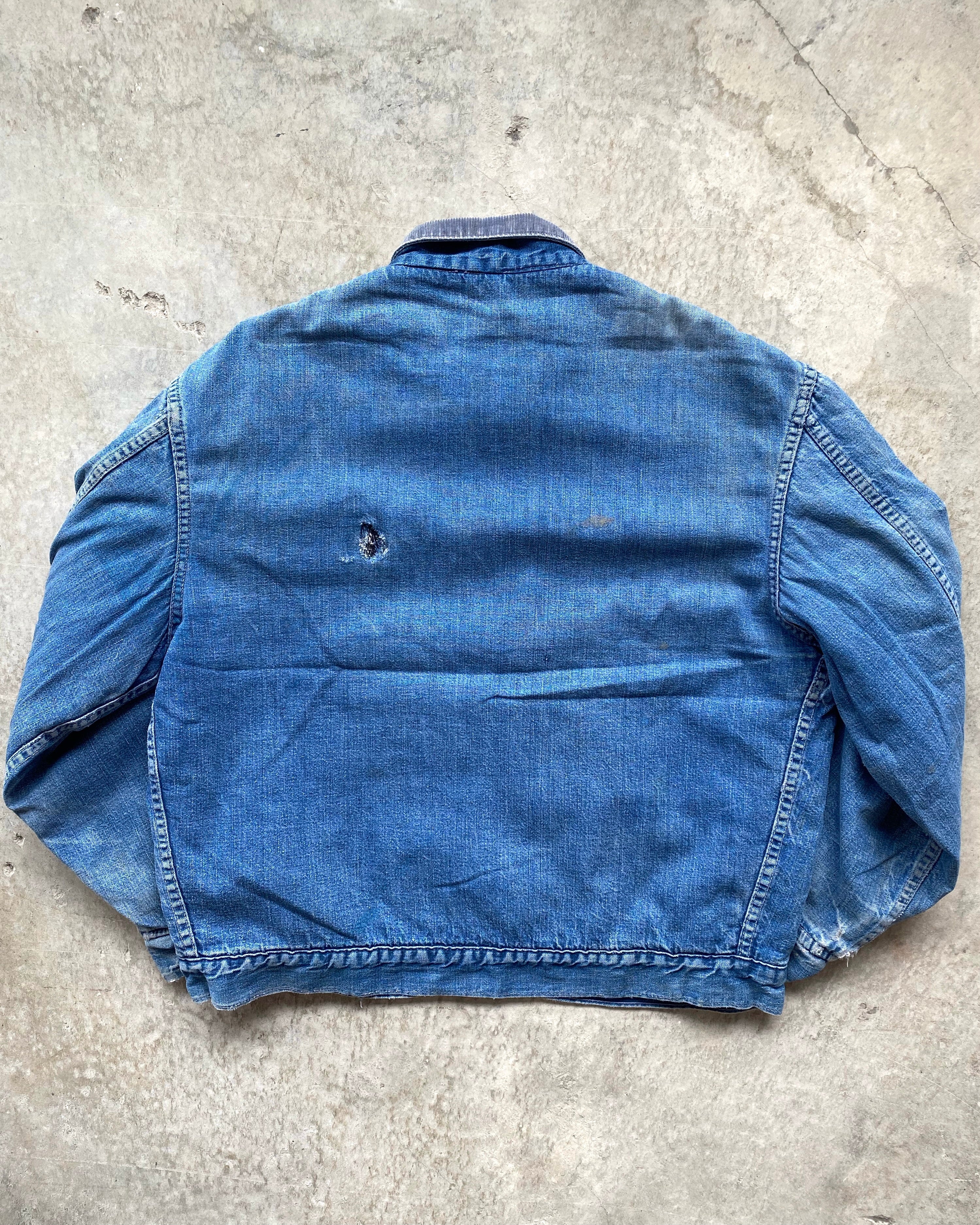 1960/1970S SUN FADED SEARS DENIM WORK JACKET (M-XL)