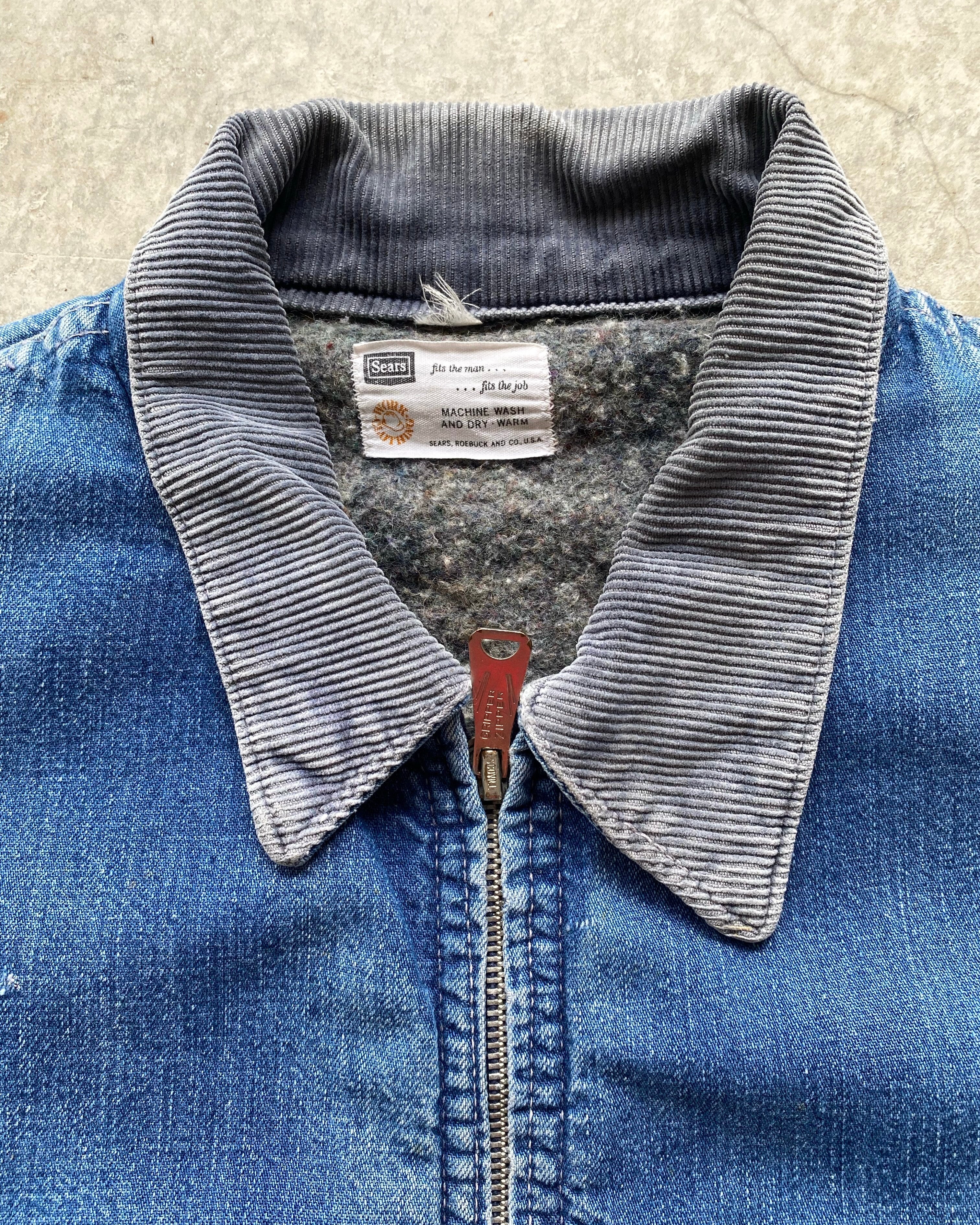 1960/1970S SUN FADED SEARS DENIM WORK JACKET (M-XL)