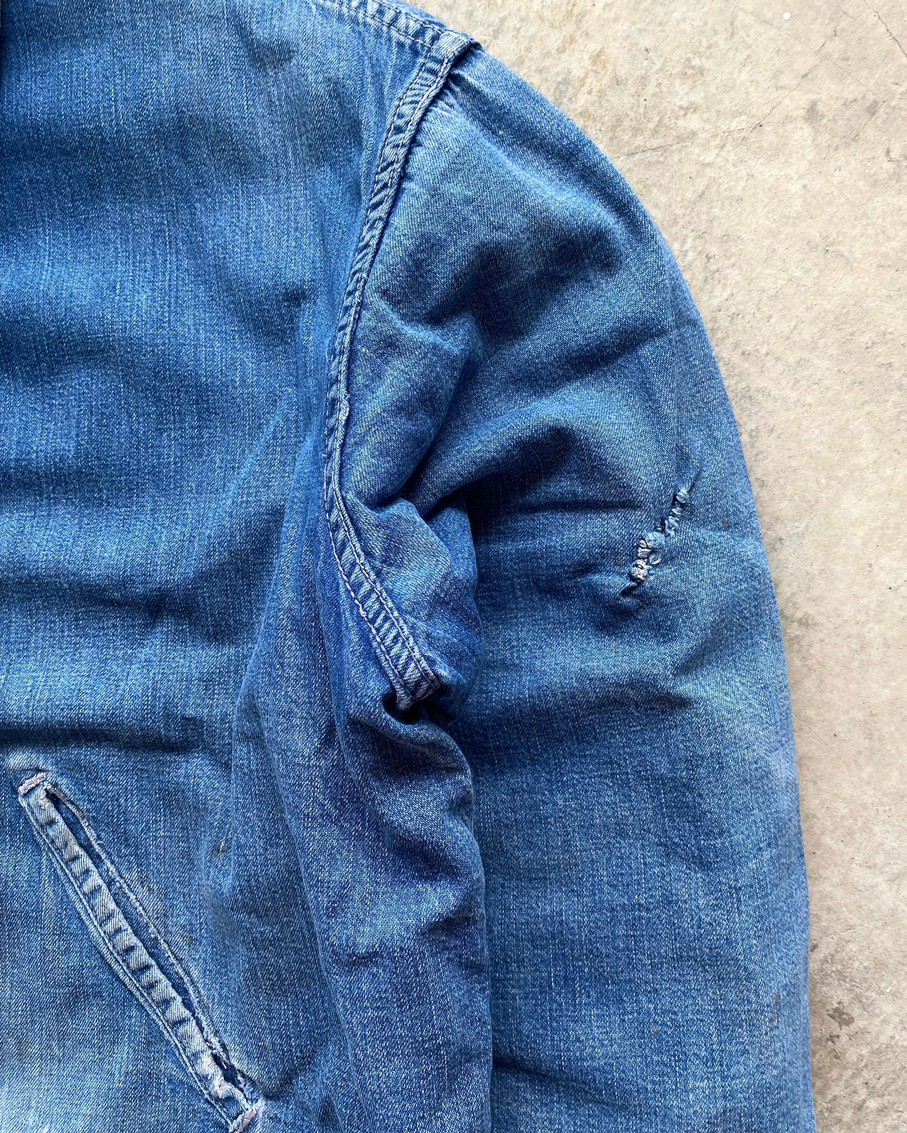 1960/1970S SUN FADED SEARS DENIM WORK JACKET (M-XL)