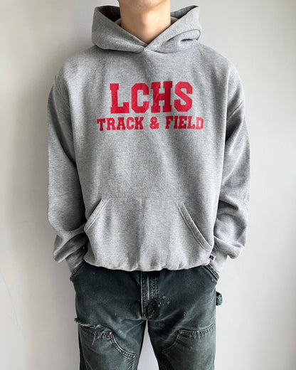 1990S RUSSELL 'LCHS TRACK & FIELD' HOODIE (L)