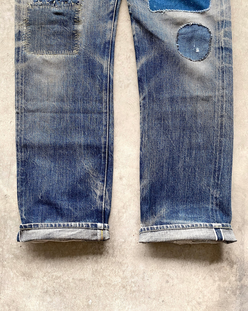 1990S SASHIKO PATCHED LEVI'S 501 SELVEDGE JEANS (29X30)