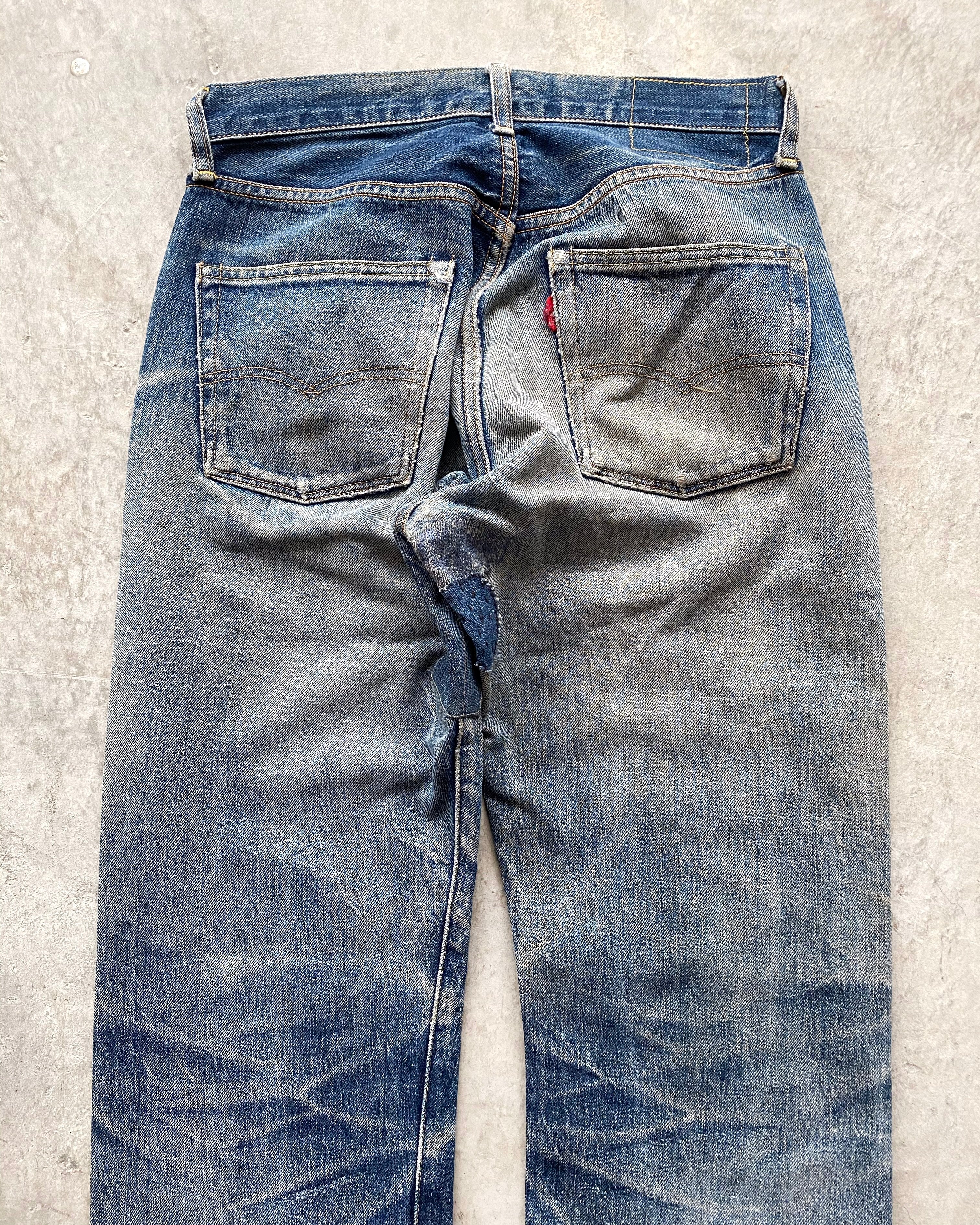 1990S SASHIKO PATCHED LEVI'S 501 SELVEDGE JEANS (29X30)