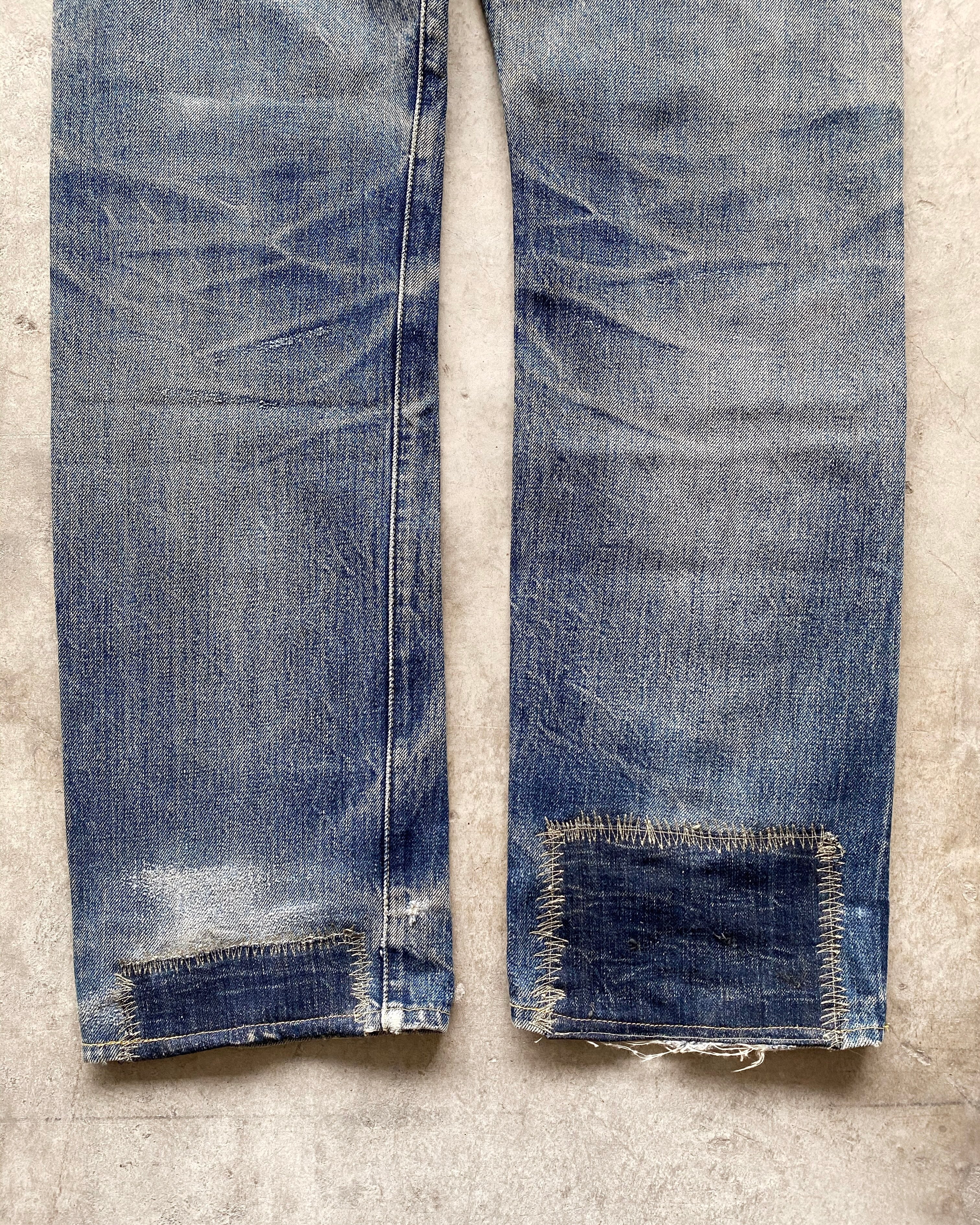 1990S SASHIKO PATCHED LEVI'S 501 SELVEDGE JEANS (29X30)