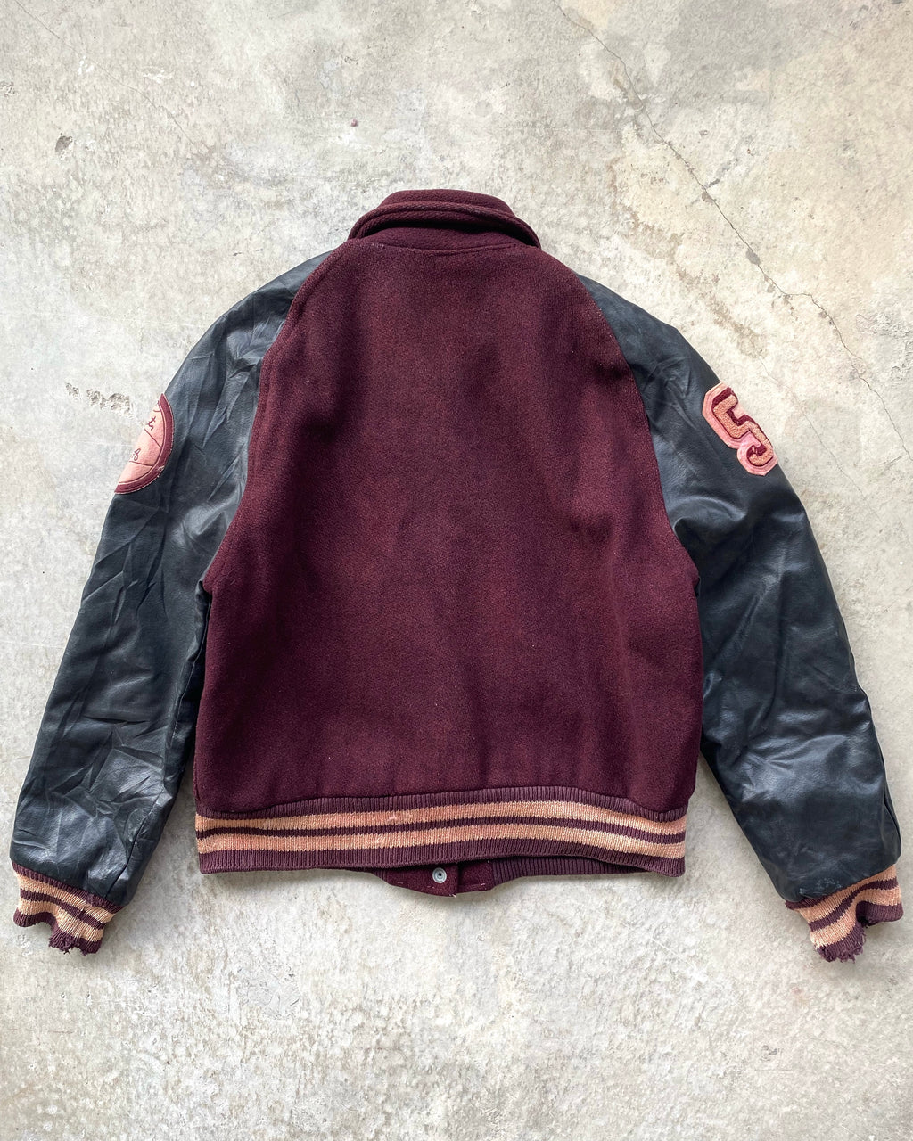 1968 'T' LETTERMAN RAGLAN LEATHER SLEEVES VARSITY JACKETS