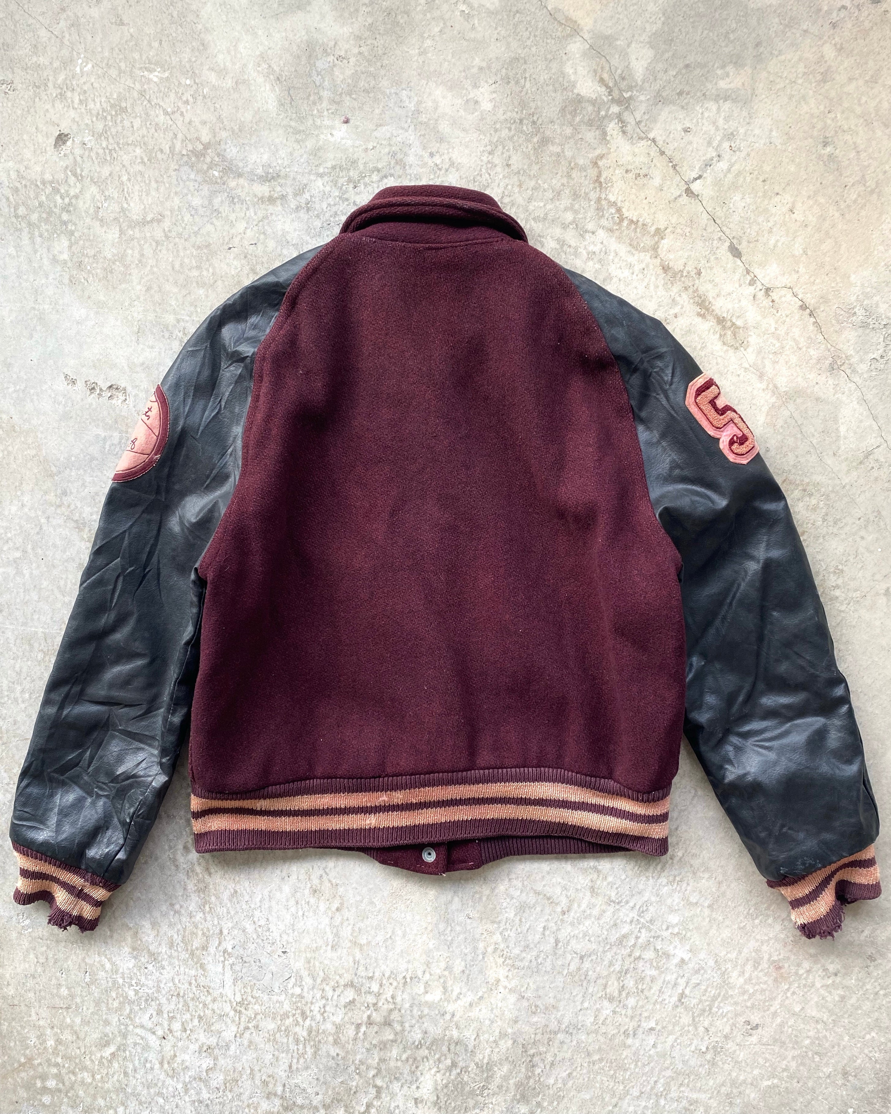 1968 'T' LETTERMAN RAGLAN LEATHER SLEEVES VARSITY JACKETS