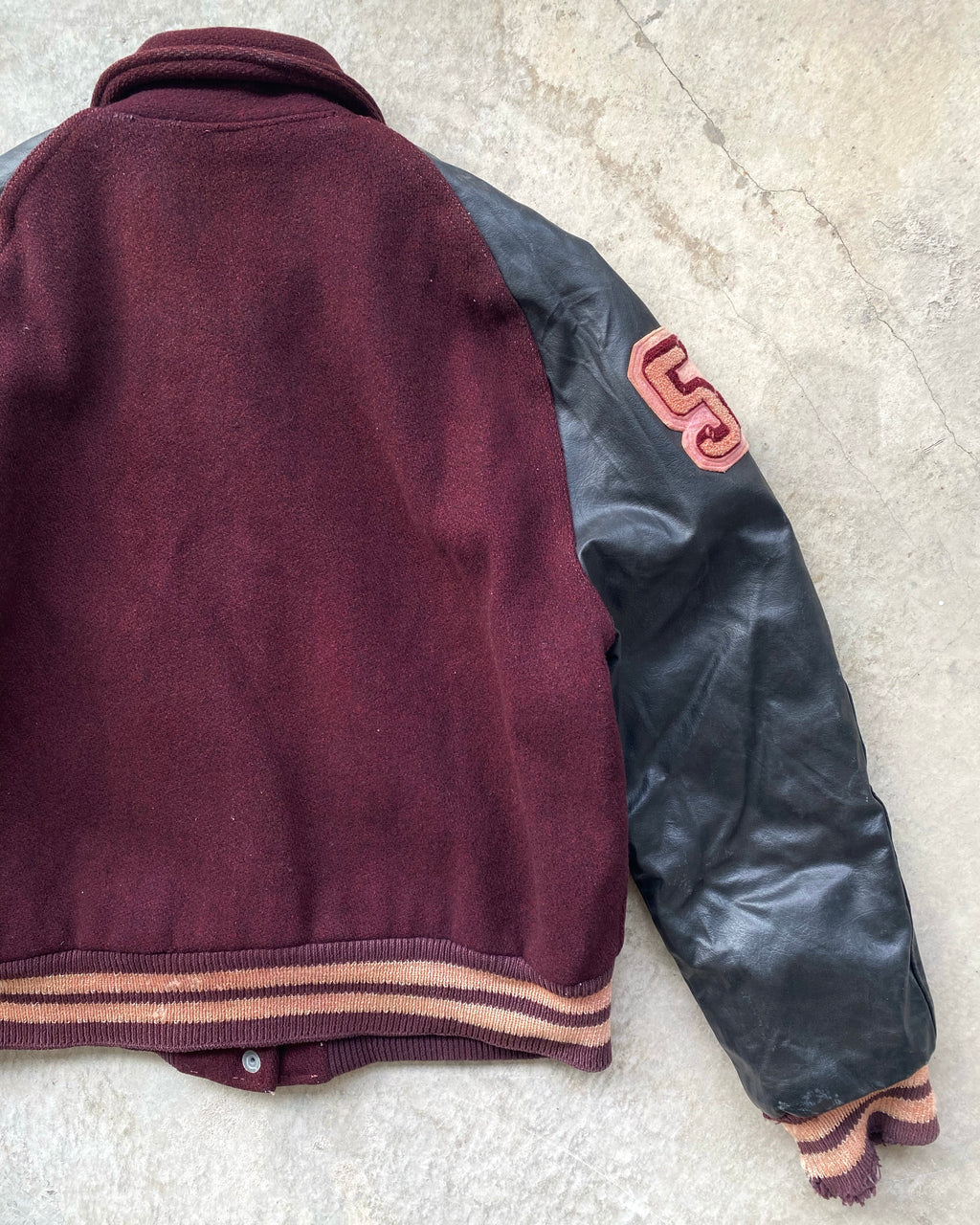 1968 'T' LETTERMAN RAGLAN LEATHER SLEEVES VARSITY JACKETS