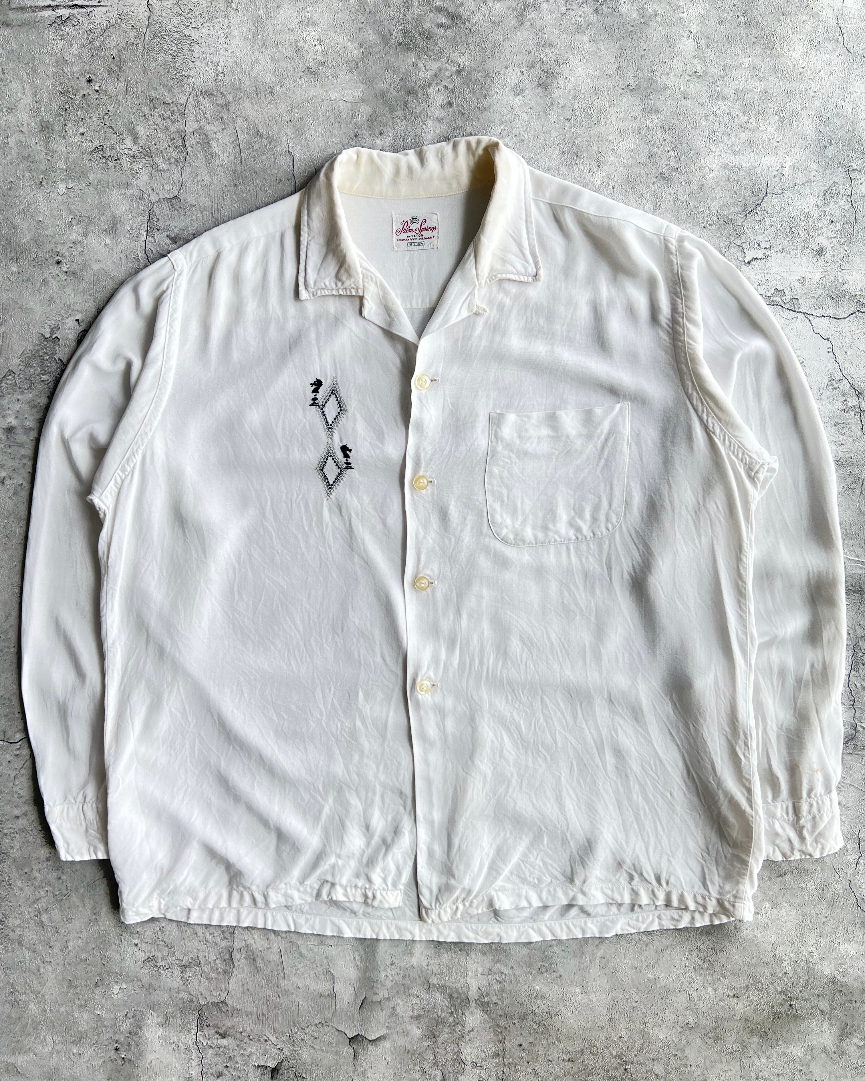 1950S PALM SPRINGS RAYON LONGSLEEVES SHIRT (S-L)