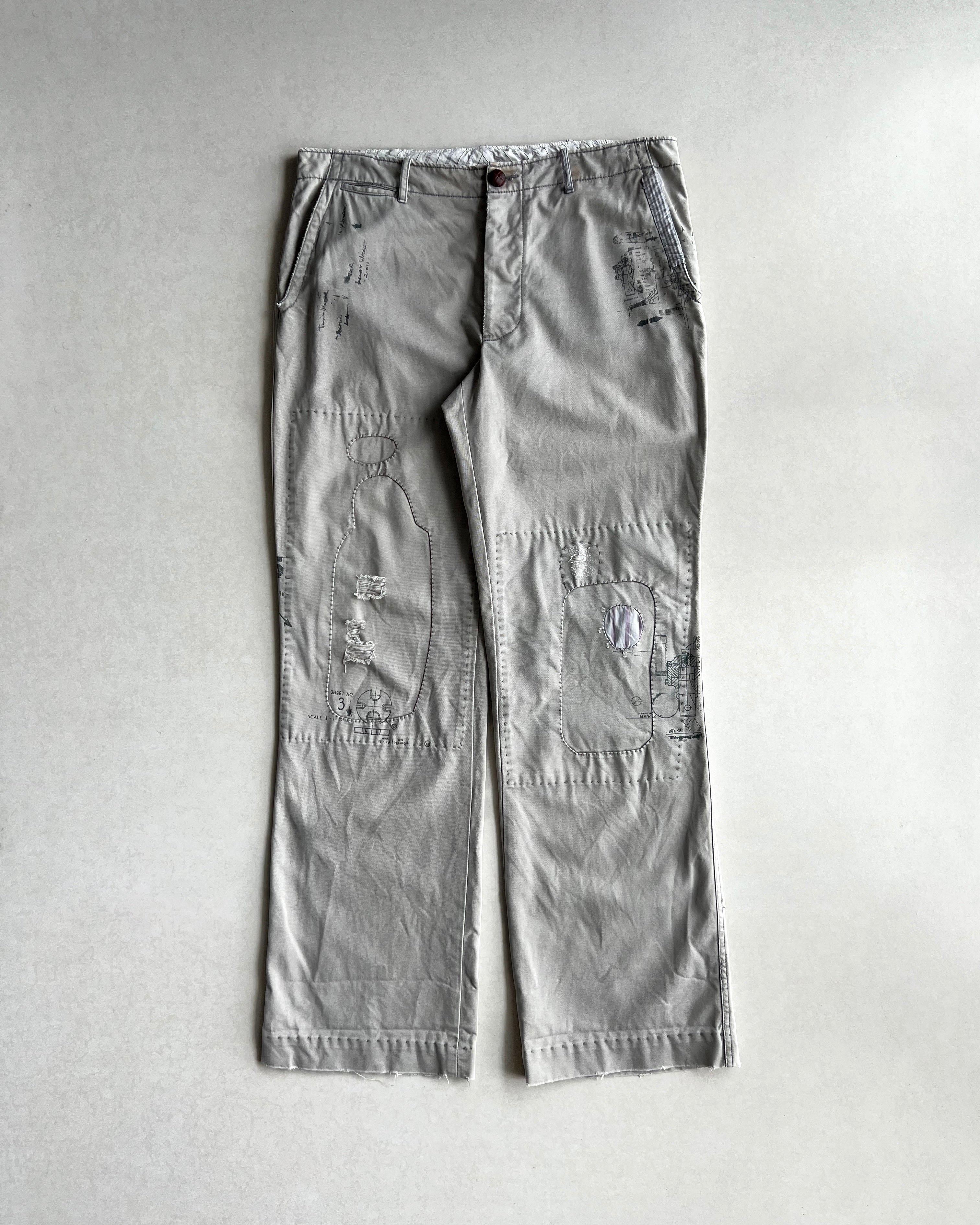 1990S BEIGE RALPH LAUREN REPAIRED TROUSERS (36X34)