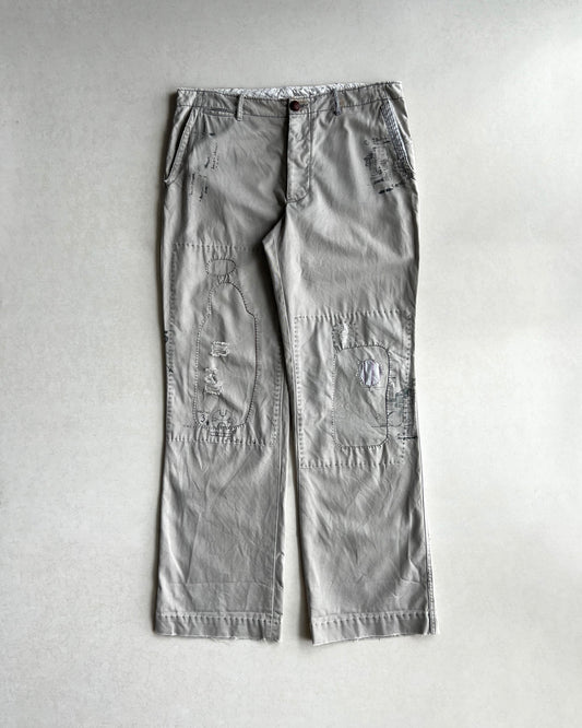 1990S BEIGE RALPH LAUREN REPAIRED TROUSERS (36X34)
