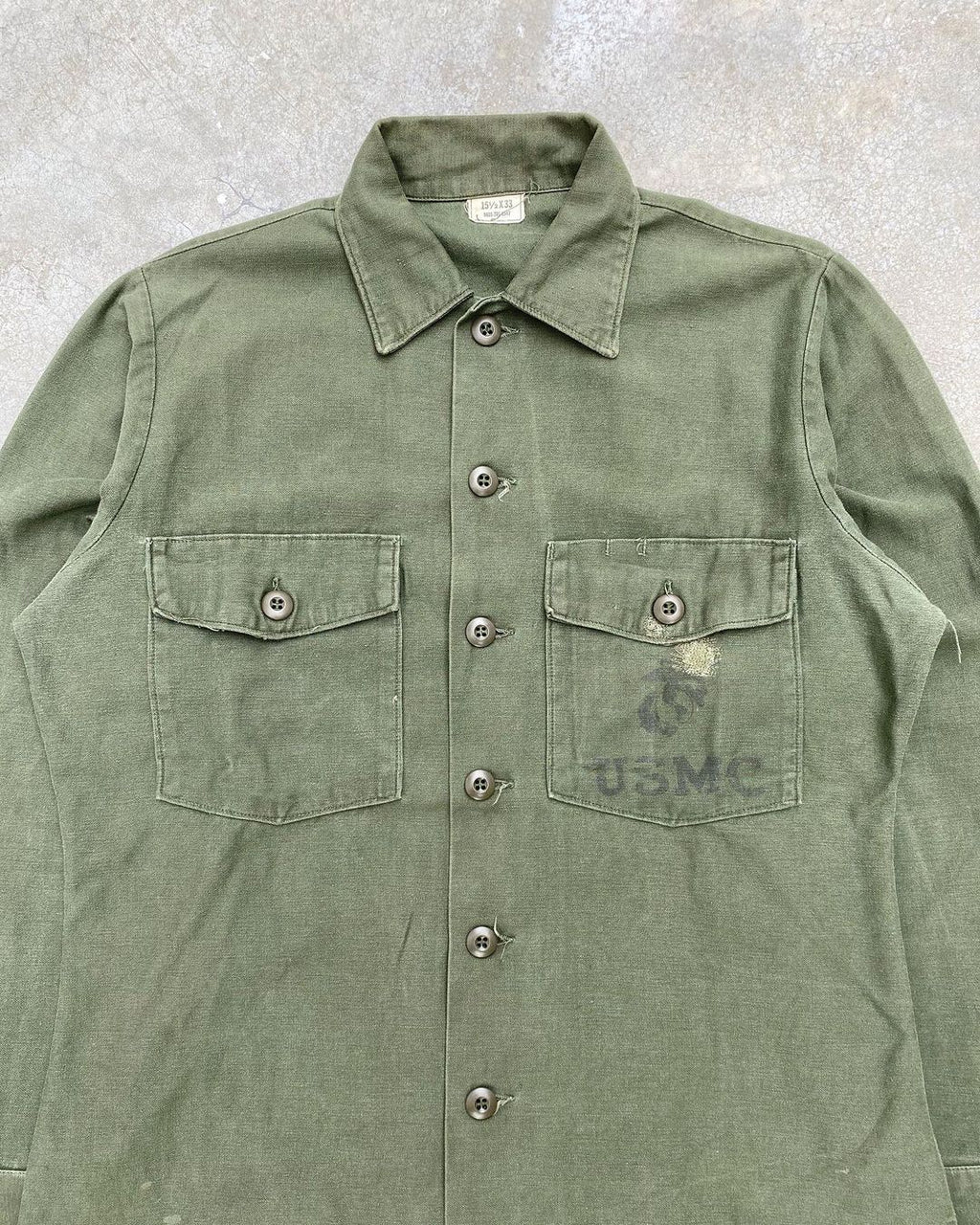 1970s USMC OG-107 Sateen Shirt
